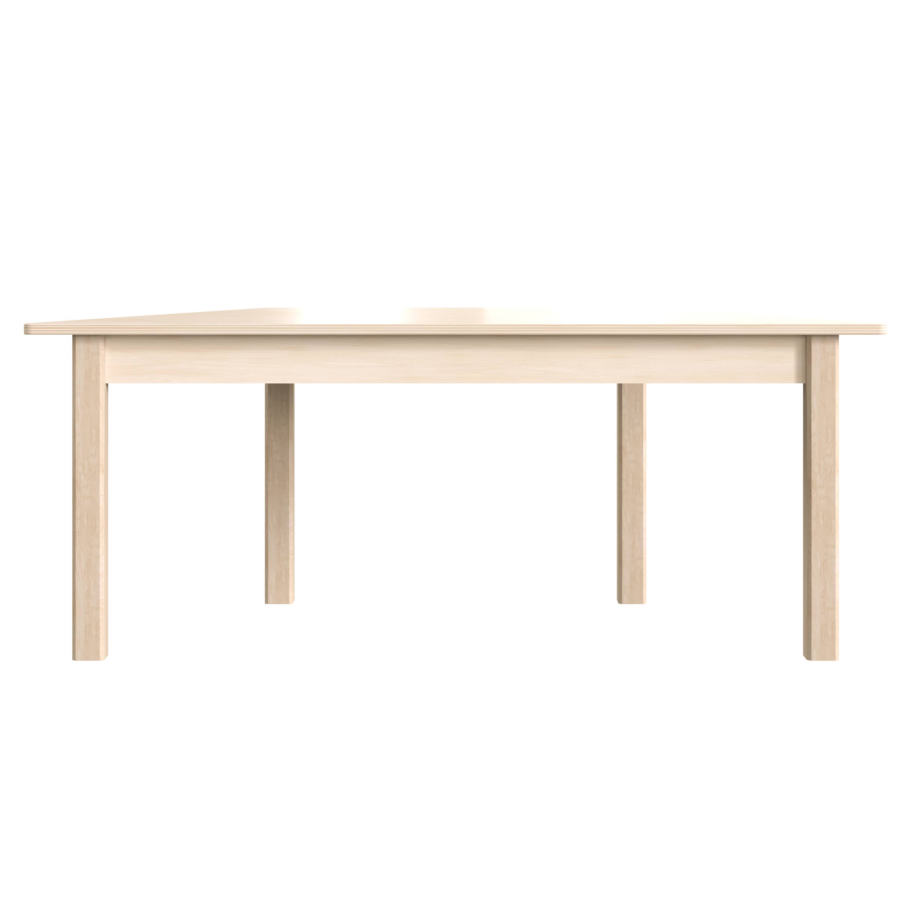 Back. Flash Furniture - Bright Beginnings Commercial Grade Wooden Trapezoid Preschool Classroom Activity Table, (20.75"W x 47.25"D x 18"H), Beec - Natural.