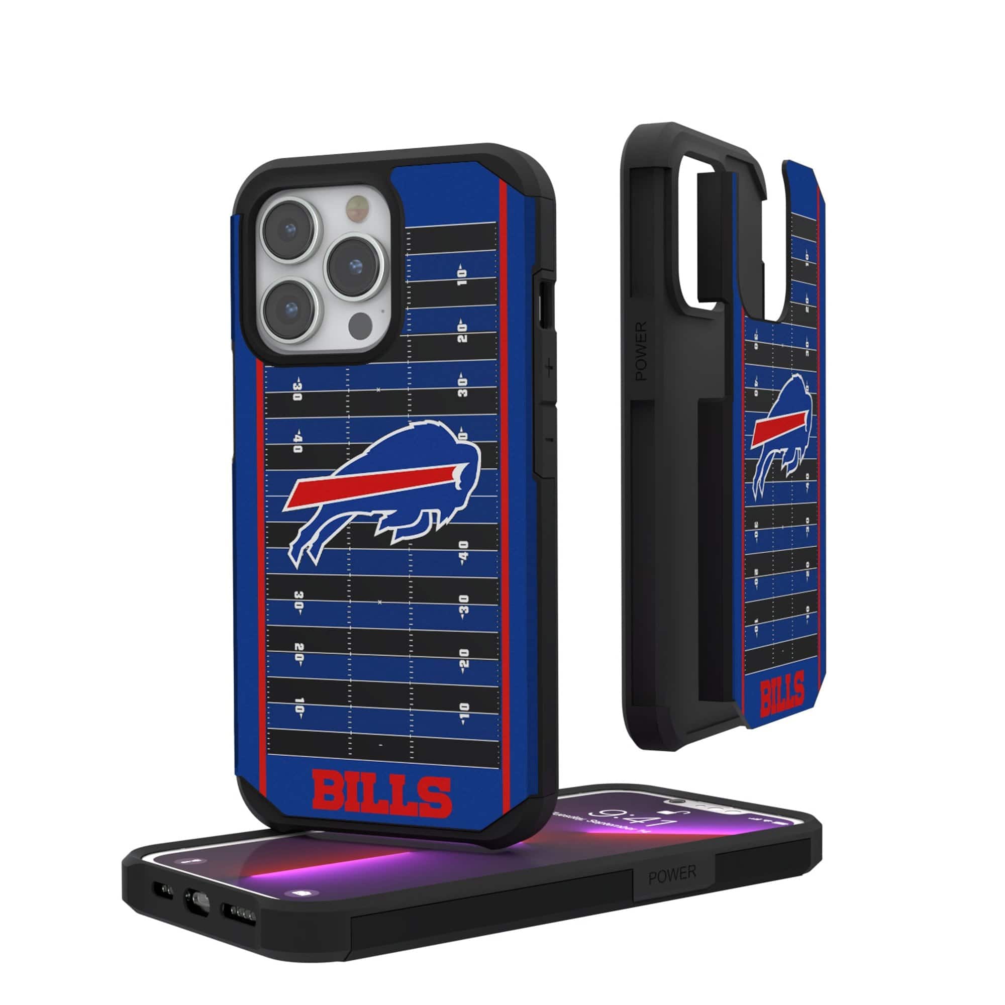 Photos - Case NFL Keyscaper -  - Buffalo Bills iPhone Rugged Field Design  - 14 Plus - Multicolor 3533965 
