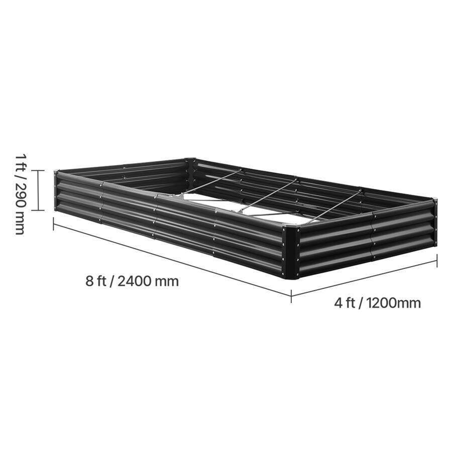 Set Box Size VEVOR Metal Raised Garden Bed, 8 x 4 x 1 ft Outdoor Galvalume Planter ...