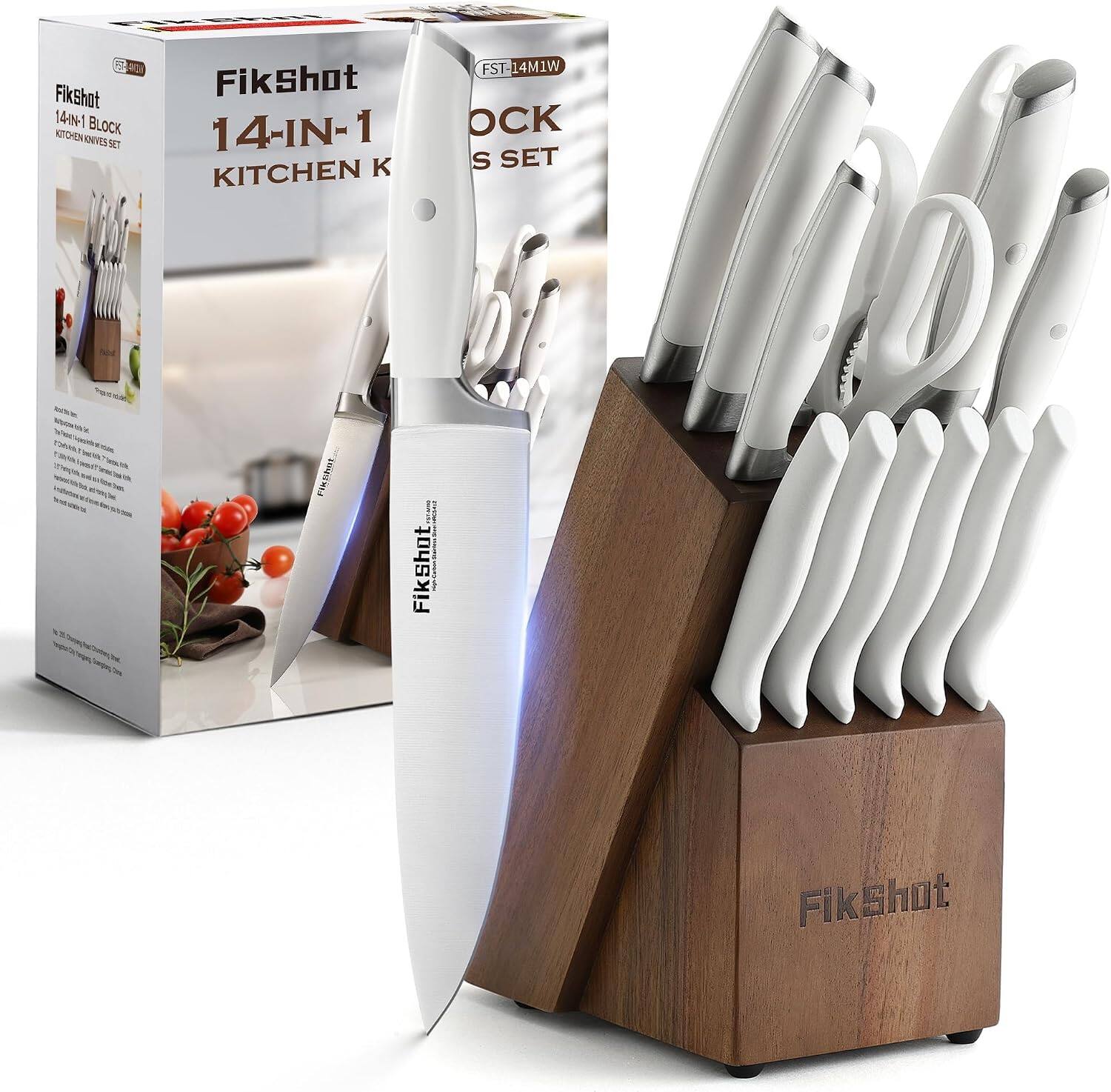 Fikshot 14-IN-1 BLOCK KITCHEN KNIVES SET