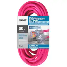 NEON FLEX HIGH-VISIBILITY EXTREME COLD-WEATHER CORD
Cordon a grande visibilidad spcial temps extrmement froid
Cable de alta visibilidad para clima extremadamente frío
50 ft. (15.24m)
High visibility color - PRIMELIGHT™ indicator light shows when the power is on
Utiliza flexible en la extrema cold
Outdoor rated
12/3 AWG 15A
EXTRA HEAVY DUTY
EXTREMELY ROBUSTE - CAPACIDAD EXTRA FUERTE
Flexibility Range: -40°F to 140°F