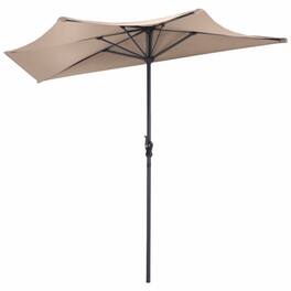 Mondawe - 9 Ft Patio Umbrella Bistro Half Round without Weight Base - Beige