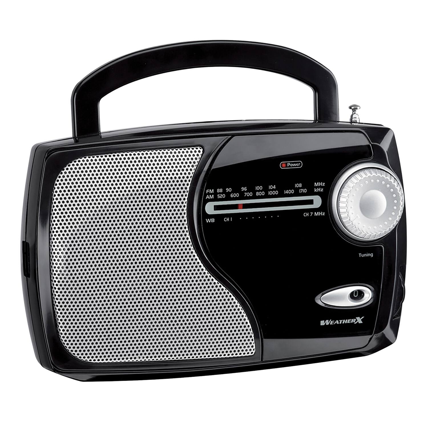 Power 104 108 90 95 100 FM B8 1400 170 700 800 1000 AM 520 600 MHz kHz WB CH I CH 7 MHz Tuning WEATHERX