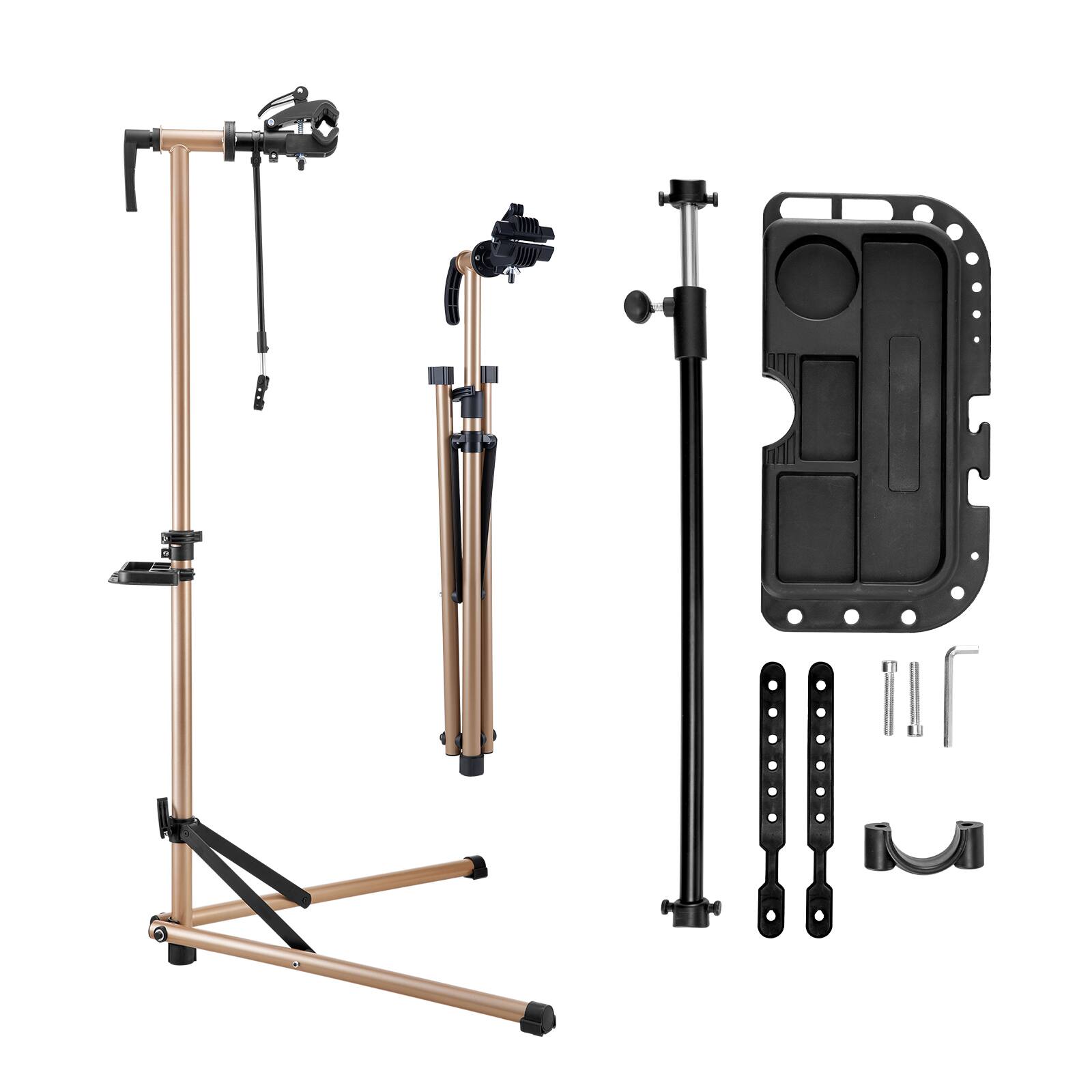 Alt View 5. VEVOR - Bike Repair Stand, 88 lb Heavy-duty Bicycle Work Stand with 41.3-59.8 in Adjustable Height & Magnetic Tool Tray - Champagne Gold.
