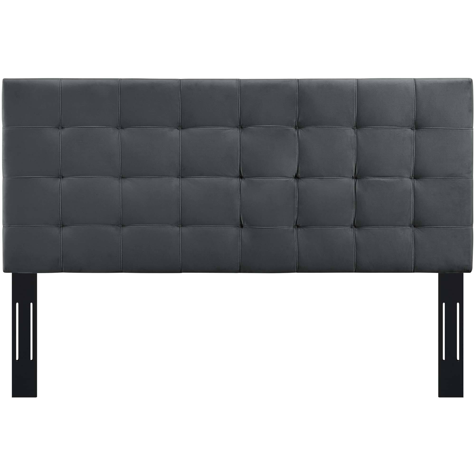 Alt View 2. Modway - Paisley Tufted Upholstered Performance Velvet Full / Queen Headboard by Modway - Gray.