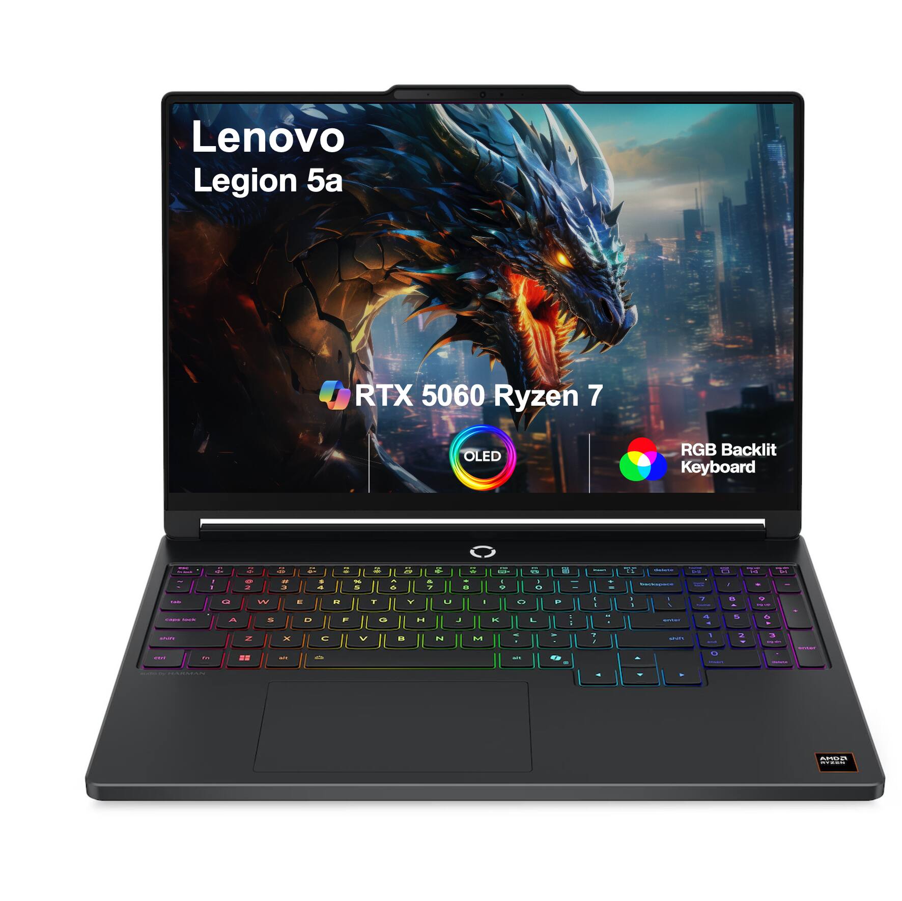 Lenovo Legion 5a  
RTX 5060 Ryzen 7  
OLED  
RGB Backlit Keyboard
