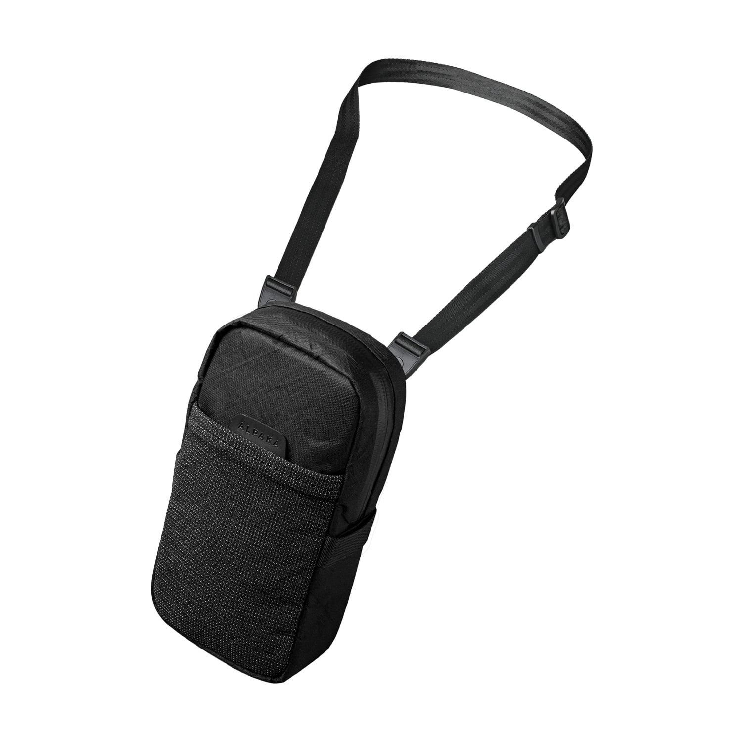 ALPAKA - Crossbody Phone Bag & EDC Organizer - Modular Shoulder Pocket Max for Travel, Weather-Resistant - Black Ultradyne 100D