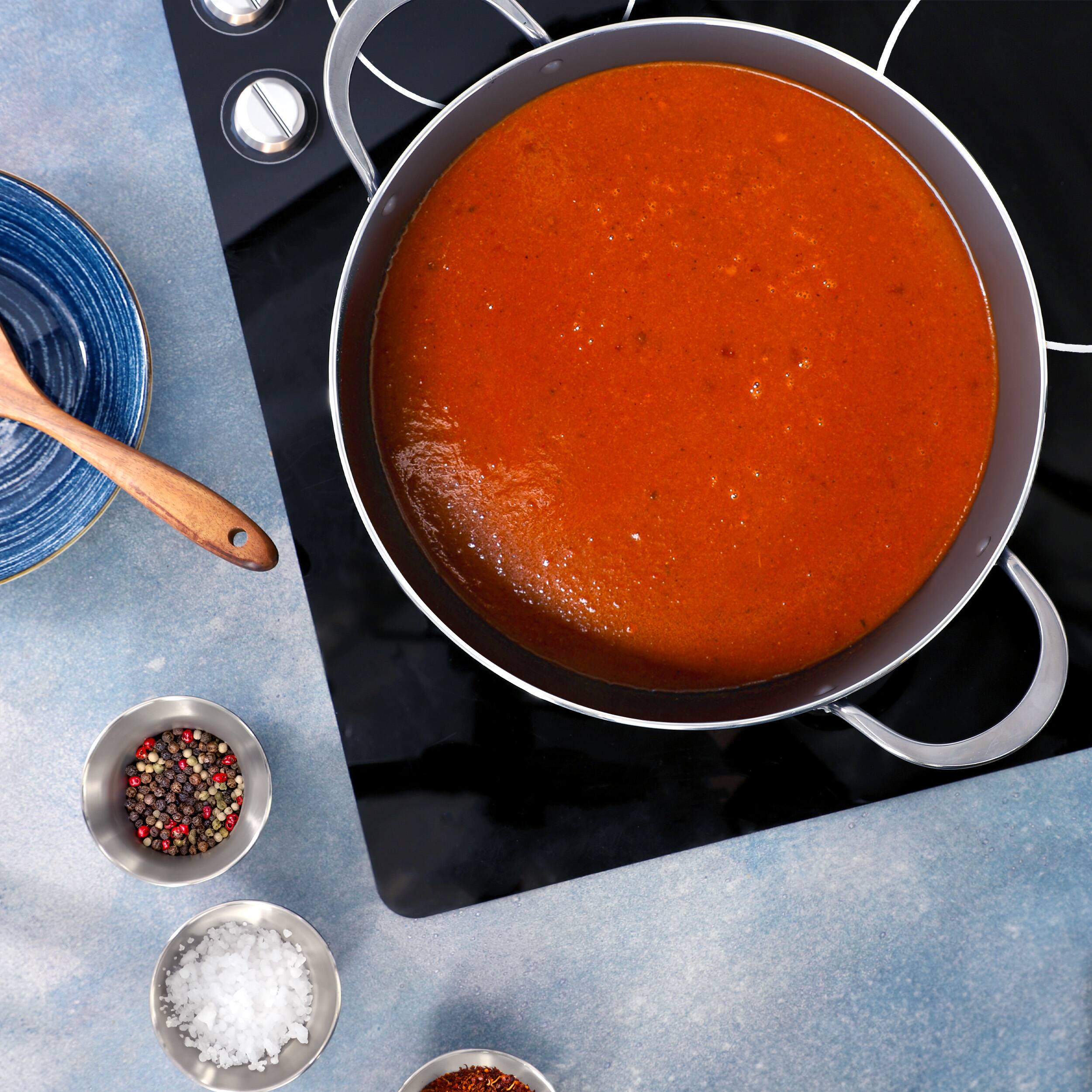 Alt View 5. Oster - Oster Cartagena 7.4 Quart Nonstick Aluminum Caldero with Lid in Dark Blue - Dark Blue.