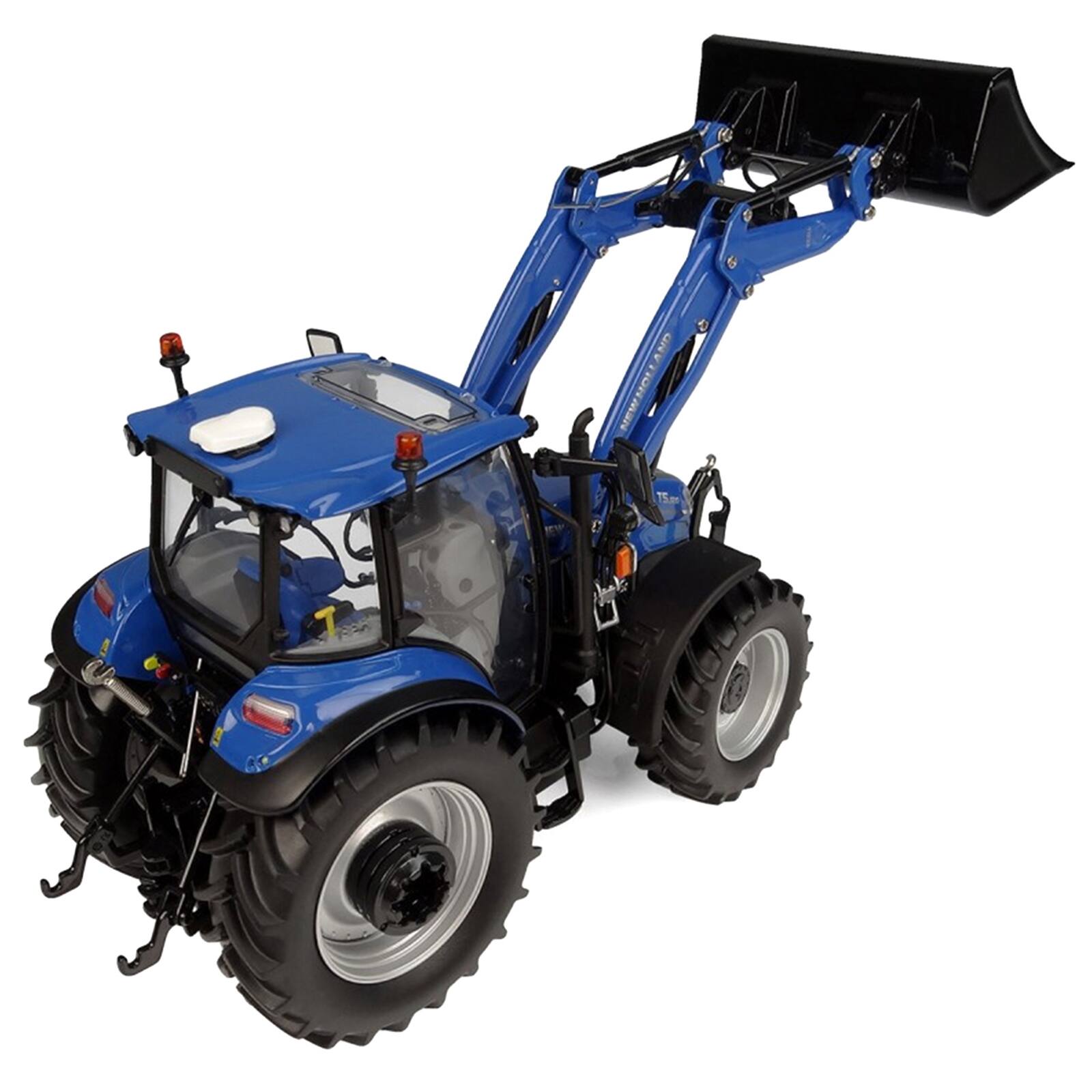 Alt View 2. Universal Hobbies - New Holland T5.120 Tractor with Front Loader Dynamic Blue 1/32 Diecast Model by Universal Hobbies.