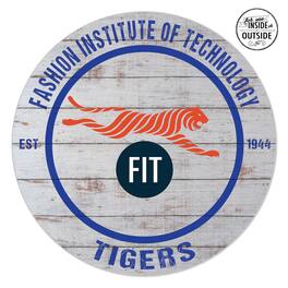 Jardine - SUNY Fashion Institute of Technology Tigers 20'' x 20'' Indoor/Outdoor Weathered Circle Sign - White