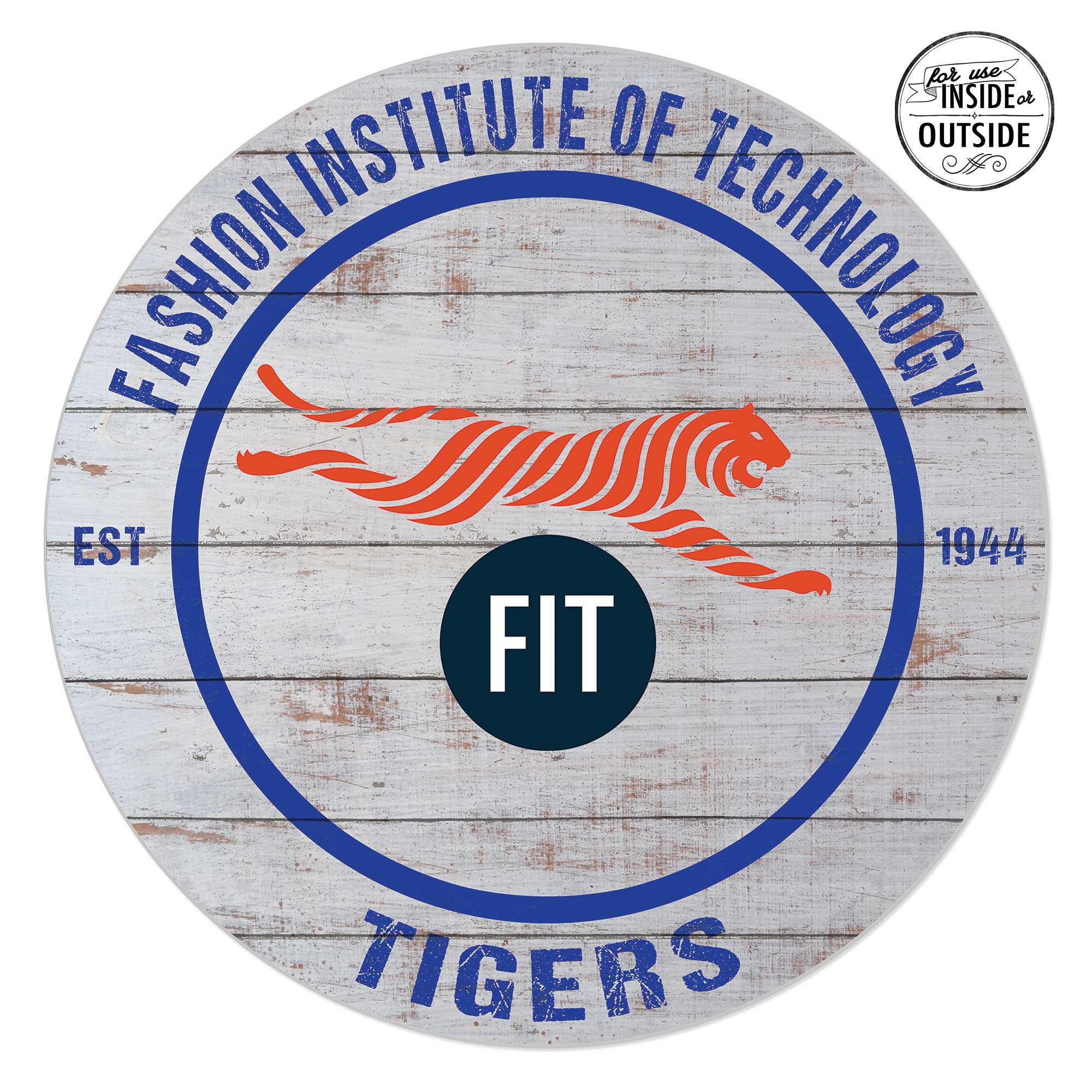 SUNY Fashion Institute of Technology Tigers 20'' x 20'' Indoor/Outdoor Weathered Circle Sign