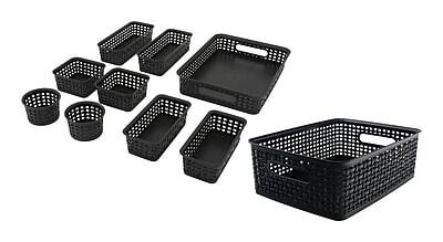 Alt View 1. Advantus - 10-Piece Desk Organizer Set, Polypropolyne - Black.