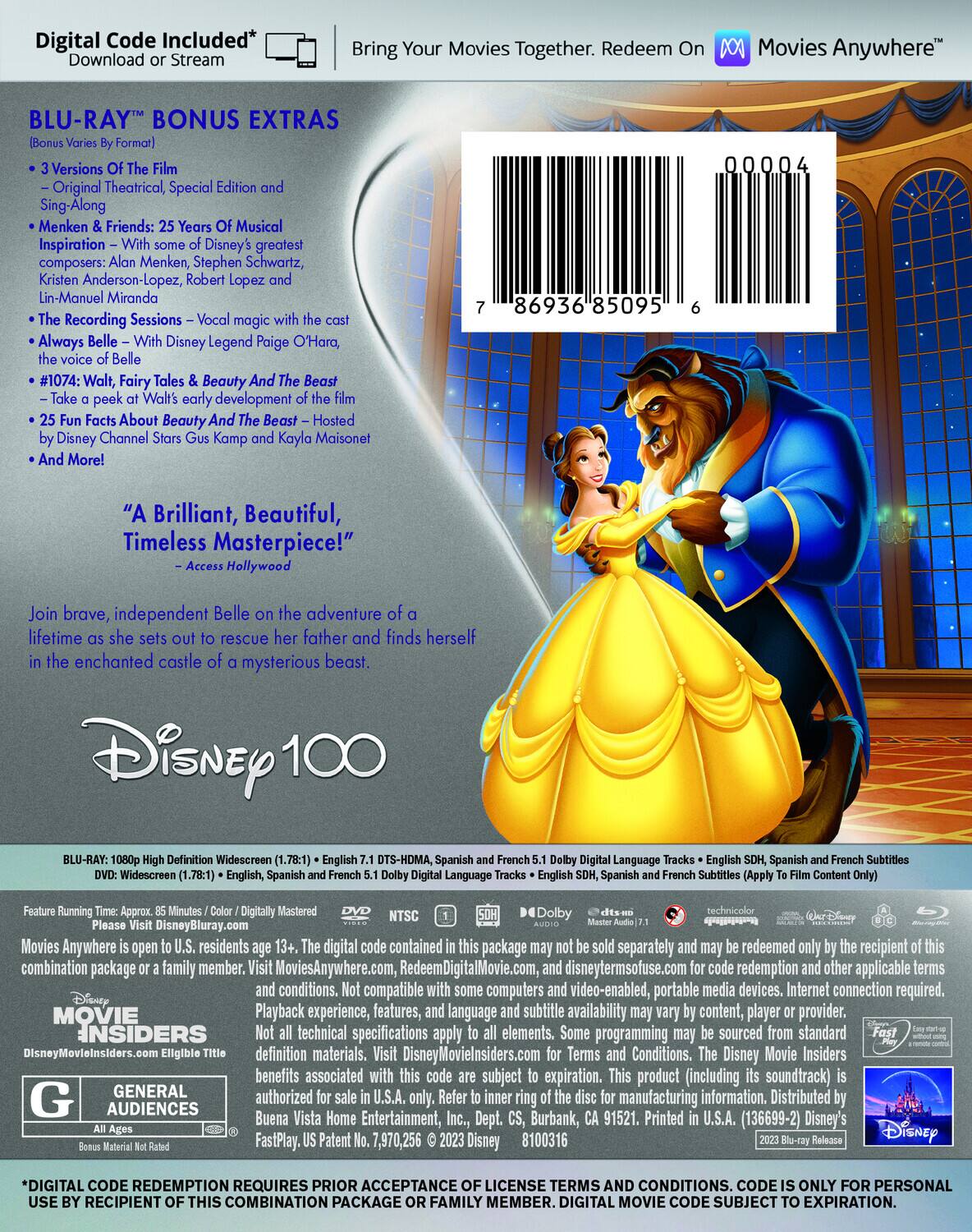Alt View 1. Beauty and the Beast (25th Anniversary)   - BLU-RAY.