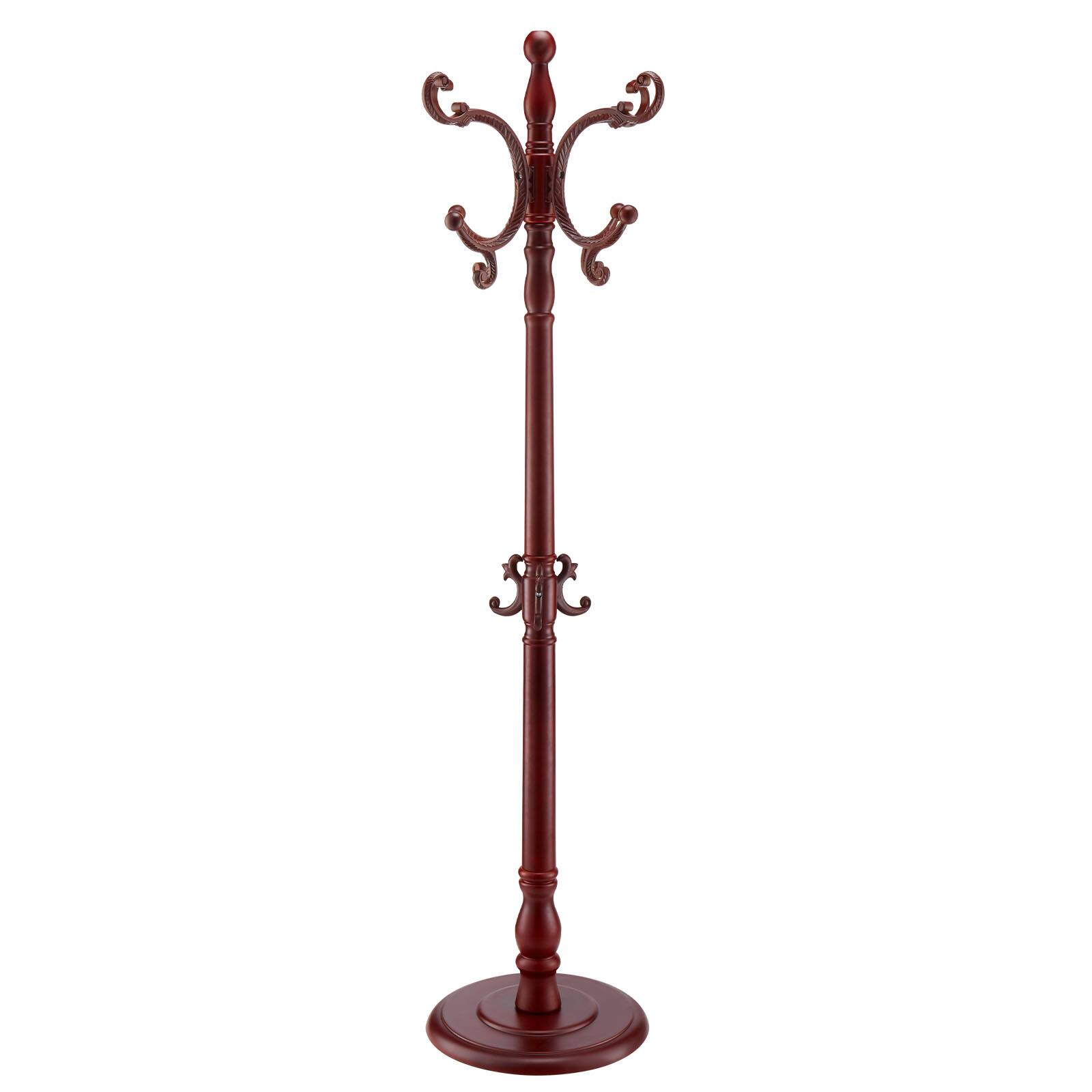 Alt View 5. VEVOR - Coat Rack Freestanding, Wooden Coats Rack Stand with Weighted Base & 11 Hooks, Free Standing Hall Coat Tree for Entryway - Dark brown.