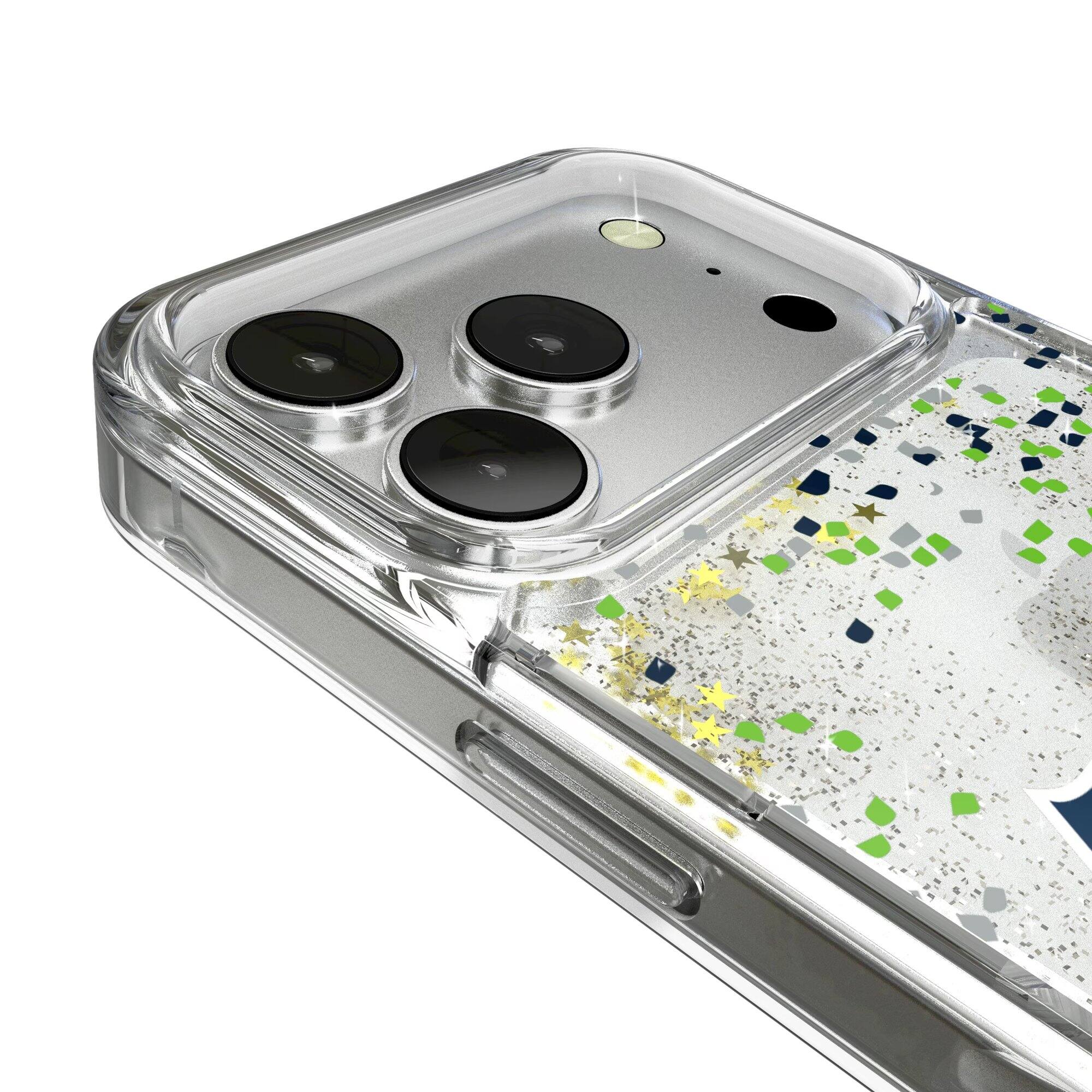 Alt View 2. Keyscaper - Seattle Seahawks iPhone Glitter Case with Confetti Design - 15 - Multicolor.