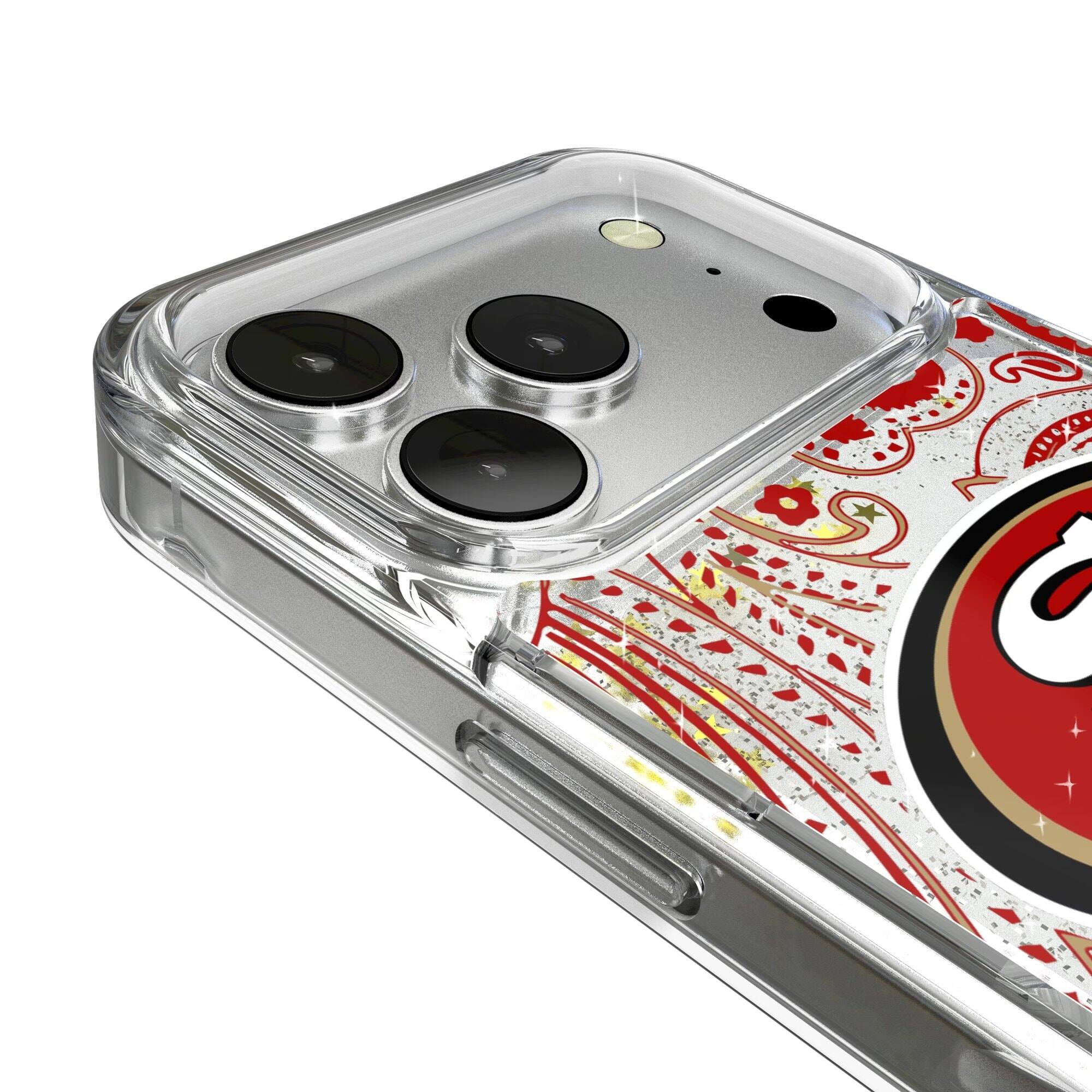 Alt View 2. Keyscaper - San Francisco 49ers iPhone Paisley Design Glitter Case - 16 Pro - Multicolor.