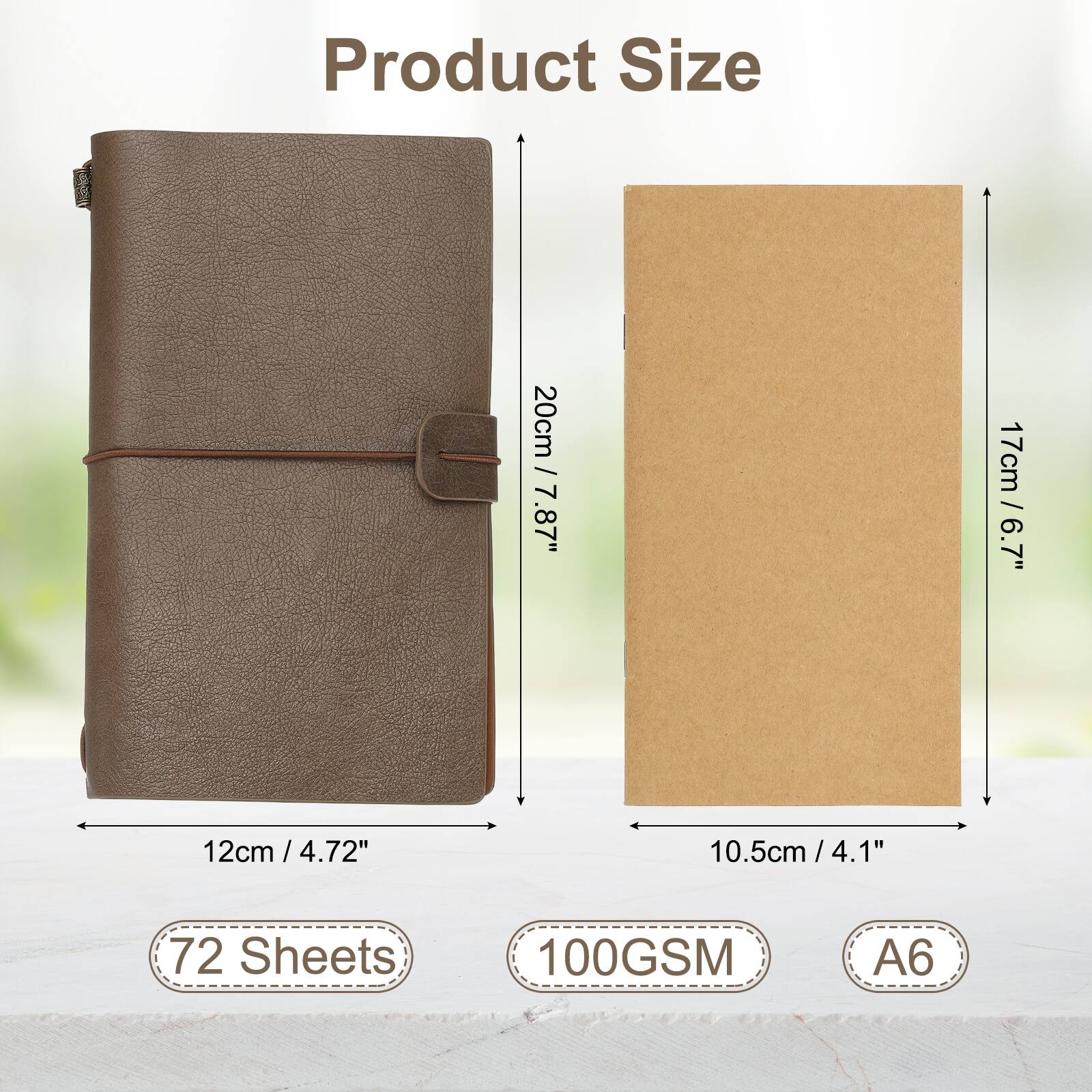 Product Size

20cm / 7.87"  
17cm / 6.7"  
12cm / 4.72"  
10.5cm / 4.1"  

72 Sheets  
100GSM  
A6