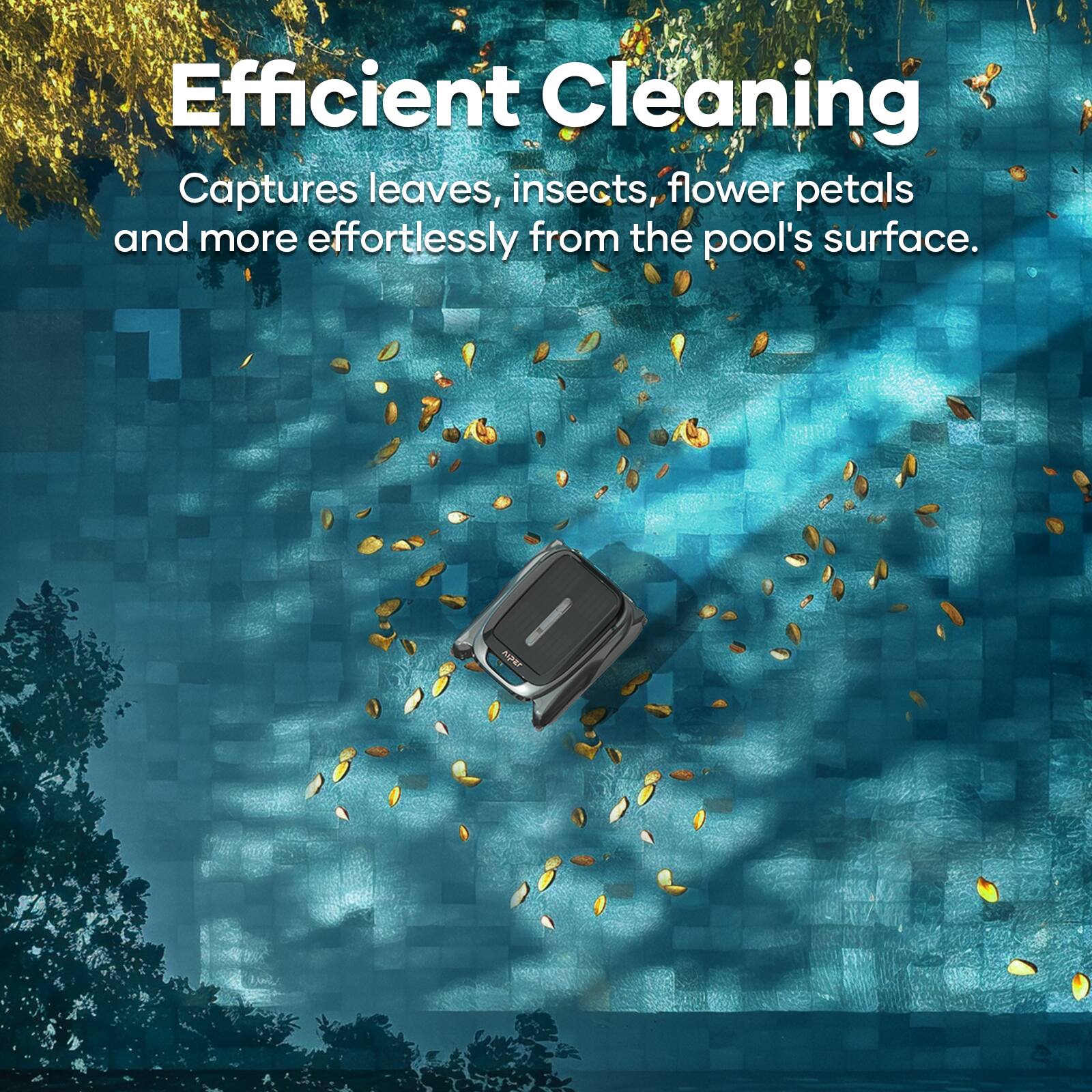 Efficient Cleaning Captures leaves, insects, flower petals and more effortlessly from the pool's surface. SIPEr