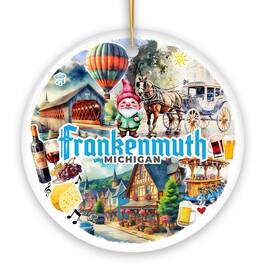 OrnamentallyYou - Artistically Vibrant Frankenmuth Ornament Festive Bavarian Town Michigan Souvenir Version 2 - Multi-colored