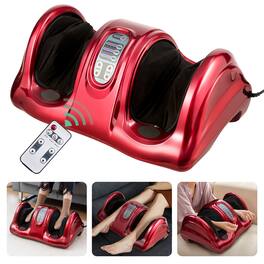 Gymax - Rolling Foot Massager Shiatsu Foot Massage Machine w/ Remote Control - Red