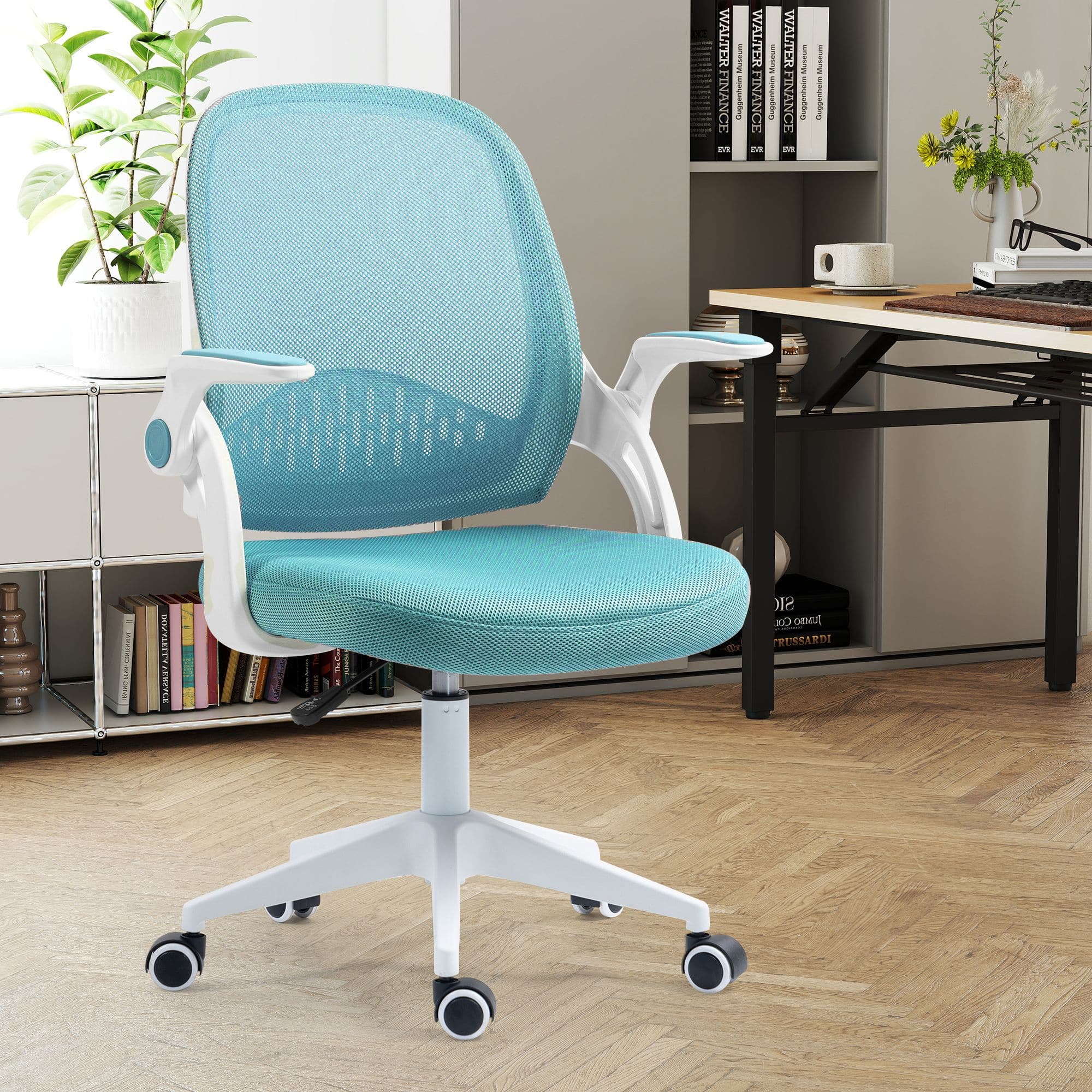 Akoasm - Ergonomic Mesh Office Chair with Adjustable Lumbar Support, Breathable Backrest, Height Adjustable Swivel Chair - Blue