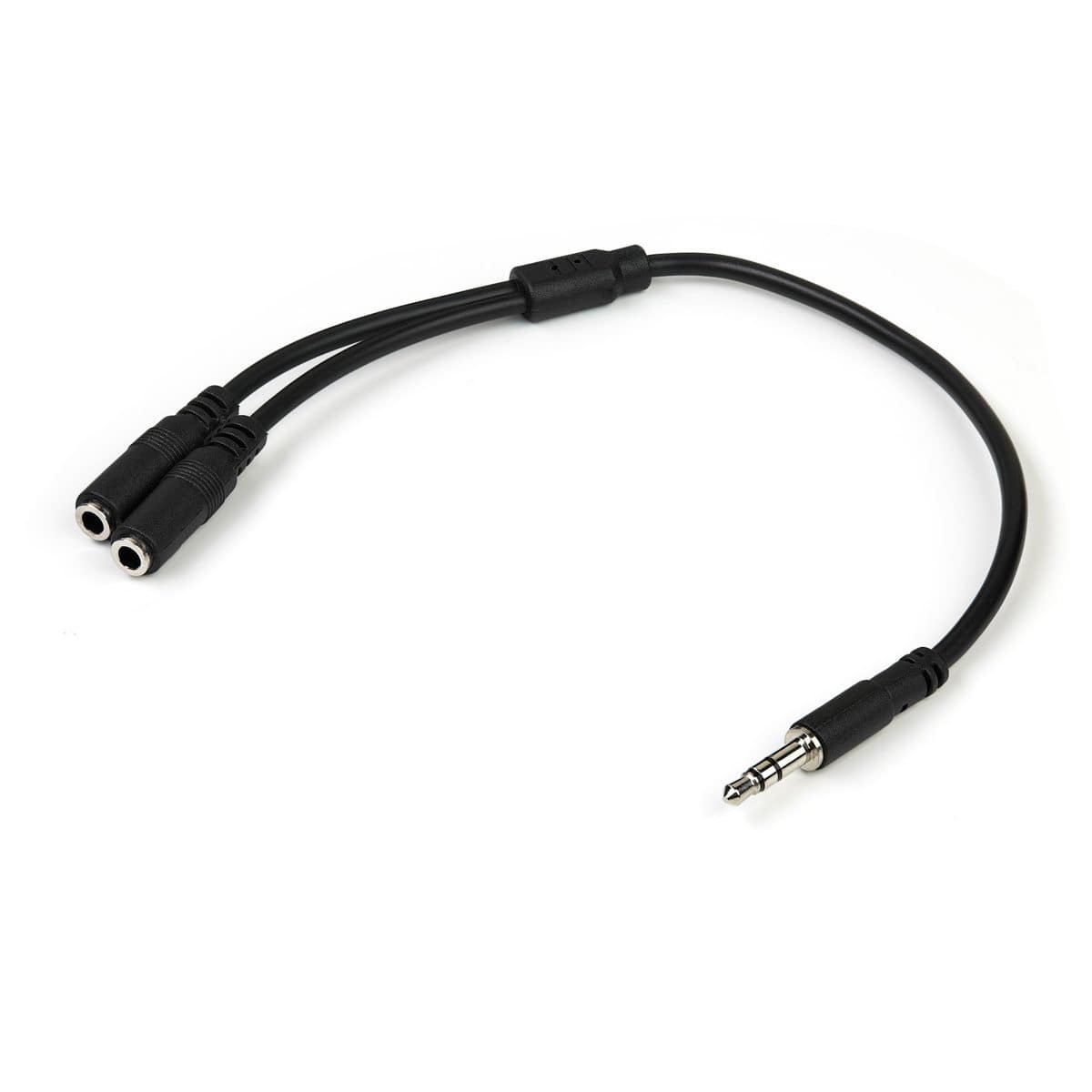 StarTech.com - StarTech 3.5mm Male to 2x 3.5mm Female Slim Stereo Splitter Cable, 28 AWG