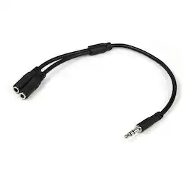 StarTech.com - StarTech 3.5mm Male to 2x 3.5mm Female Slim Stereo Splitter Cable, 28 AWG