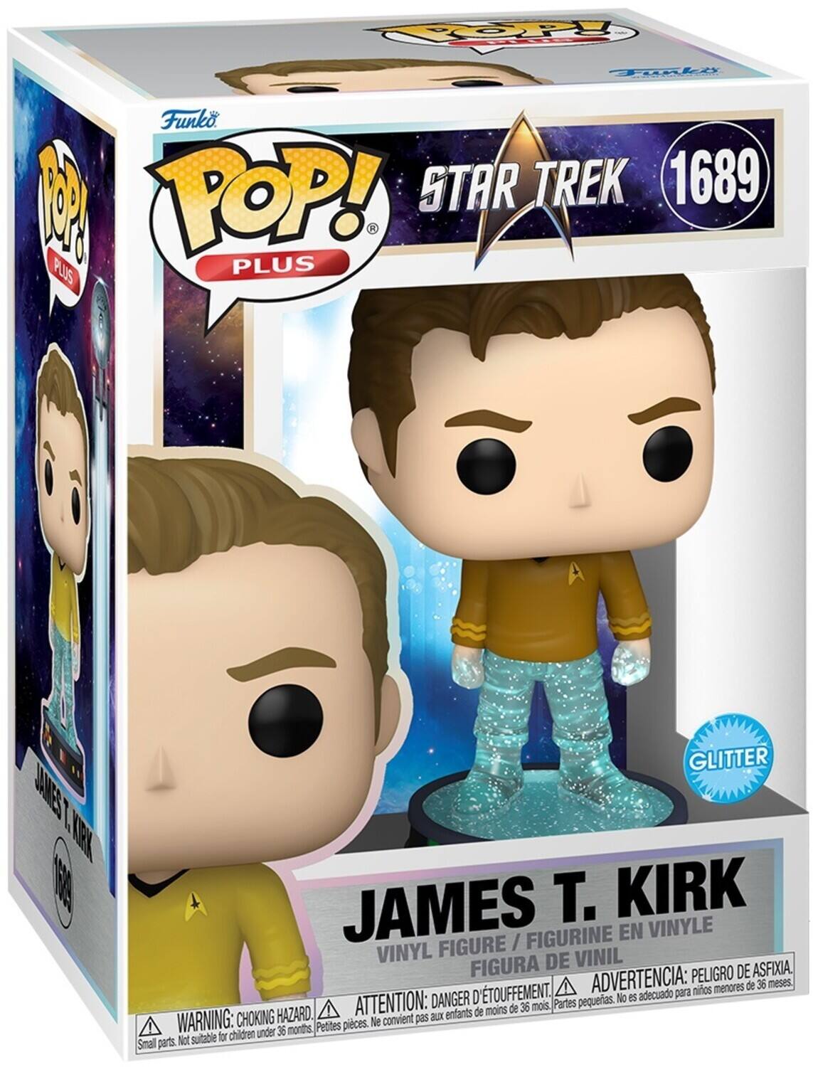 Funko POP! STAR TREK 1689 PLUS PLUS JAMES T. KIRK GLITTER JAMES T. KIRK FIGURINE EN VINYLE FIGURE / VINYL DE VINIL FIGURA PELIGRO DE ASFIXIA D'TOUFFEMENT. ADVERTENCIA: para nios menores de 36 meses DANGER pequerias. No es adecuado HAZARD. ATTENTION: aux enfants de moins de 36 mois. Partes WARNING: CHOKING Petites pices. Ne convient pas children under 36 months Not suitable for Small parts