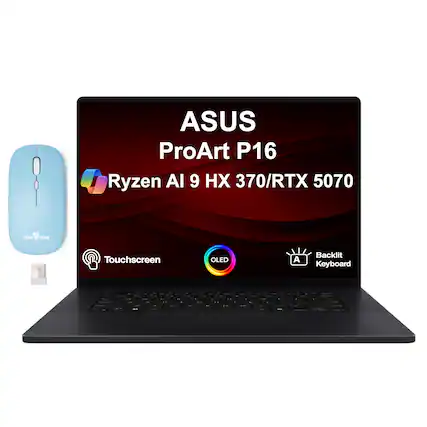 ASUS ProArt P16
Ryzen AI 9 HX 370/RTX 5070
Touchscreen OLED
Backlit Keyboard
Dock Storm