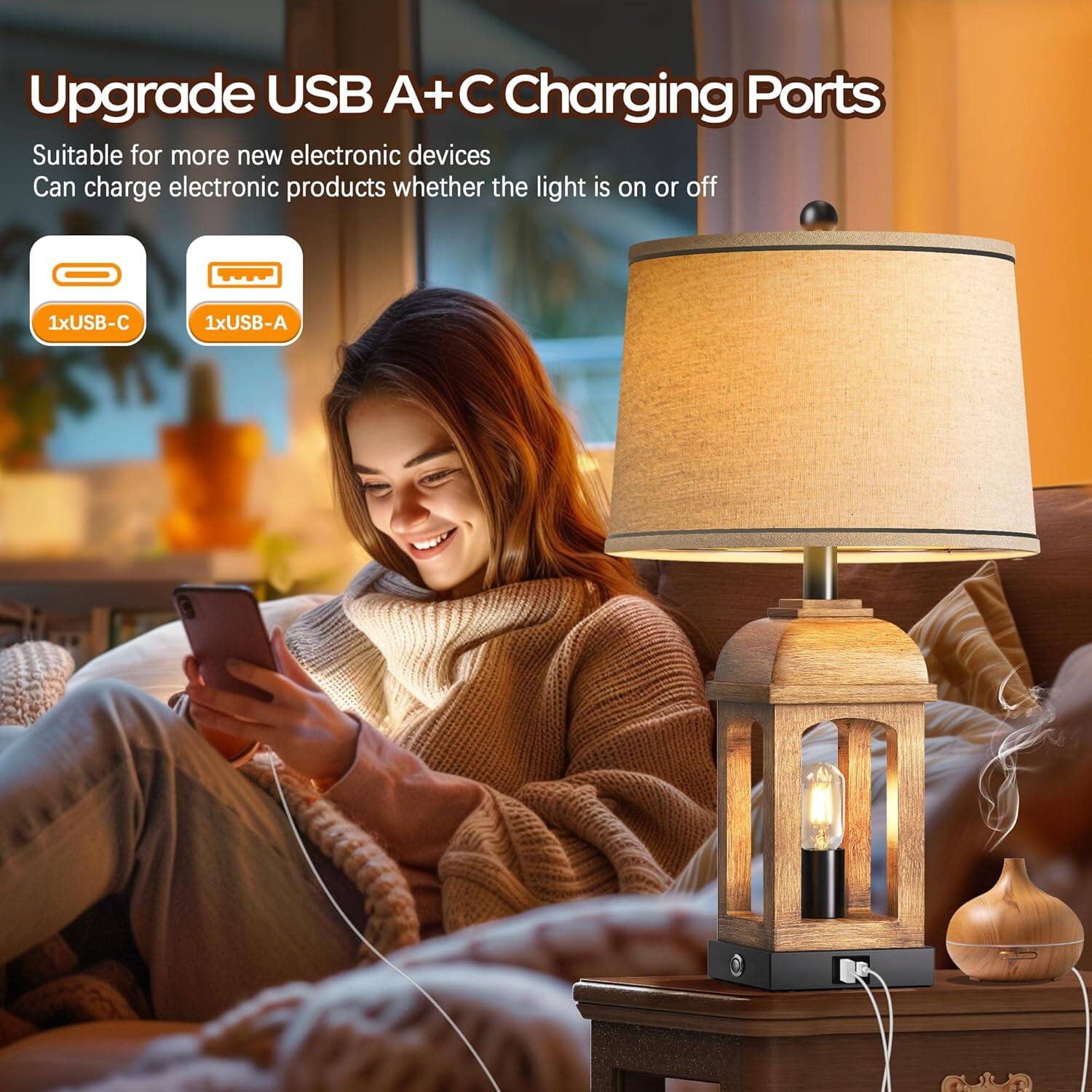 Upgrade USB A+C Charging Ports

Suitable for more new electronic devices  
Can charge electronic products whether the light is on or off

1xUSB-C  
1xUSB-A