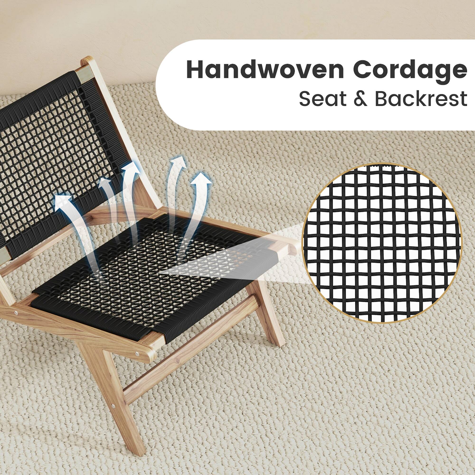Handwoven Cordage Seat & Backrest
