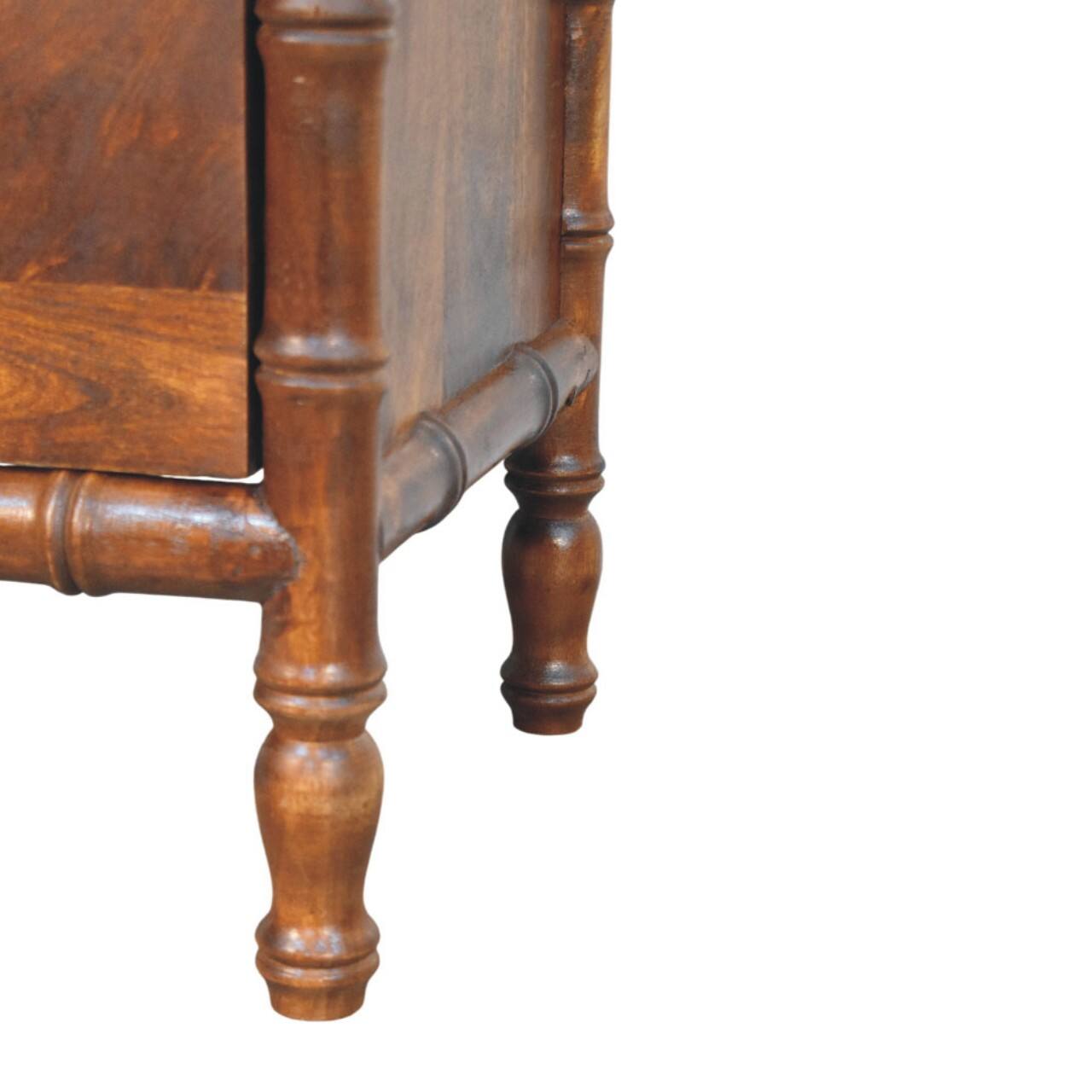 Alt View 2. Artisan Furniture - Artisan Furniture Solid Wood Bamboo Framed Bedside Table, 2 Drawers, Brown - Brown.