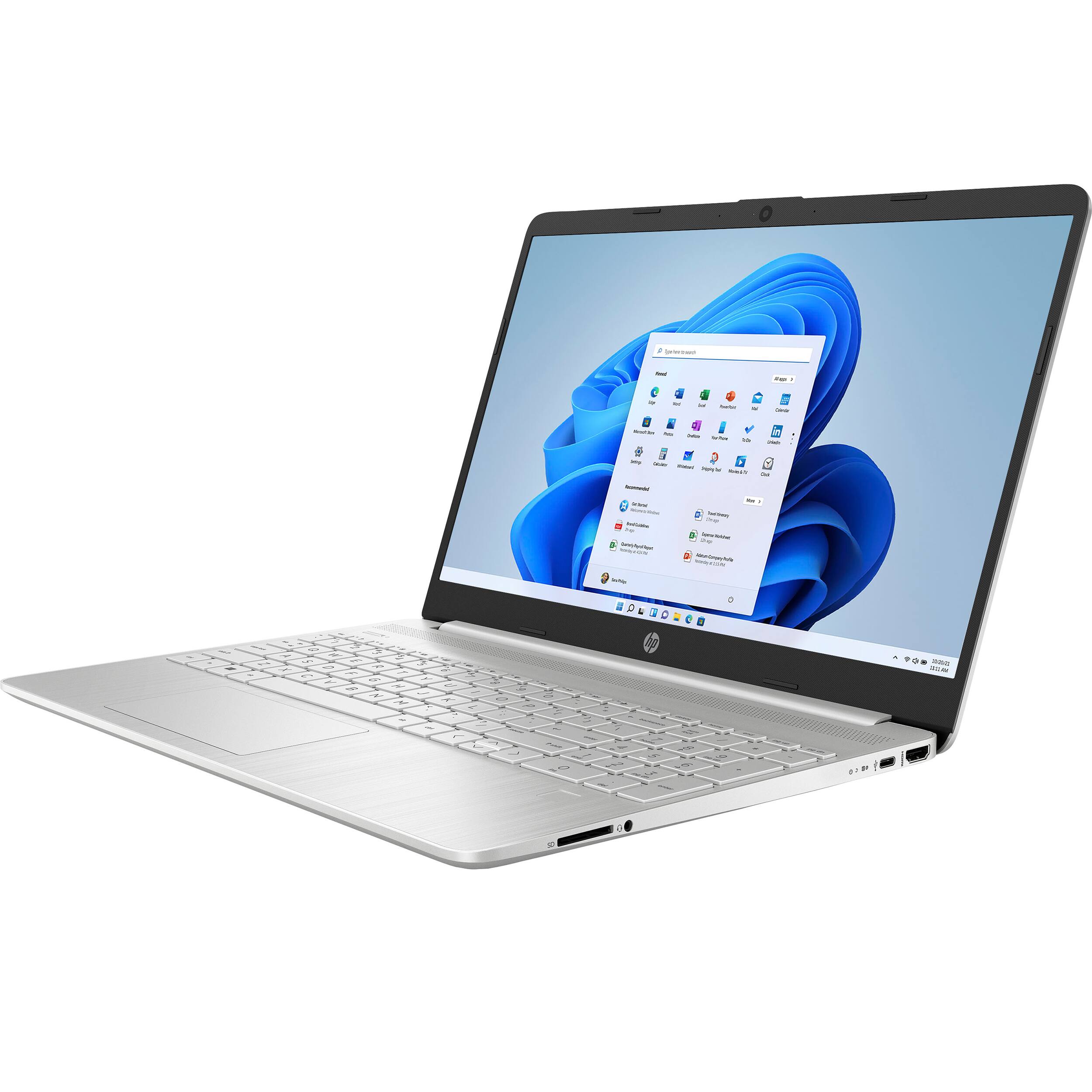 Alt View 2. HP - HP 15.6" FHD IPS Touchscreen Laptop, Intel i7-1255U, 64GB DDR4 RAM, 2TB SSD,Intel Iris Xe Graphics,Win 11,Silver - Silver.