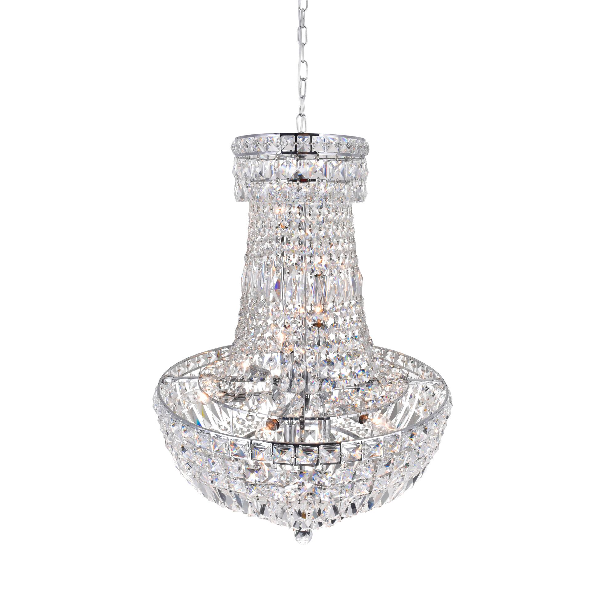 Angle. CWI Lighting - Stefania 13 Light Down Chandelier With Chrome Finish - Chrome.
