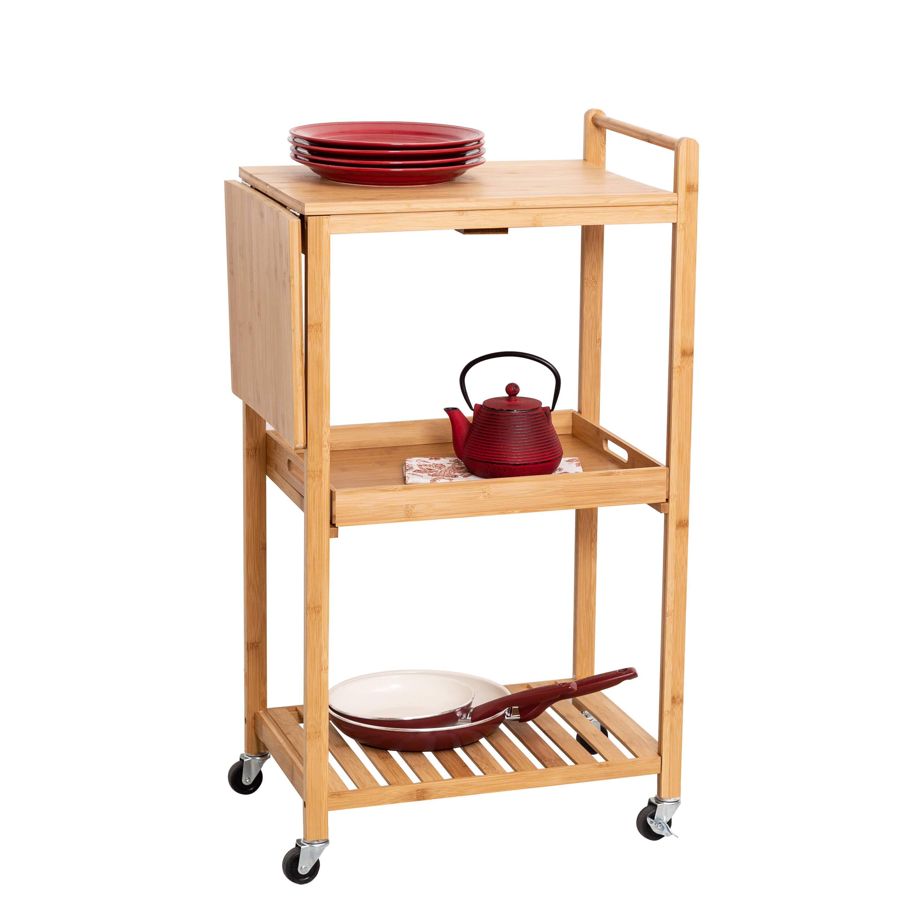 Best Buy HoneyCanDo Bamboo Kitchen Cart Natural CRT08453