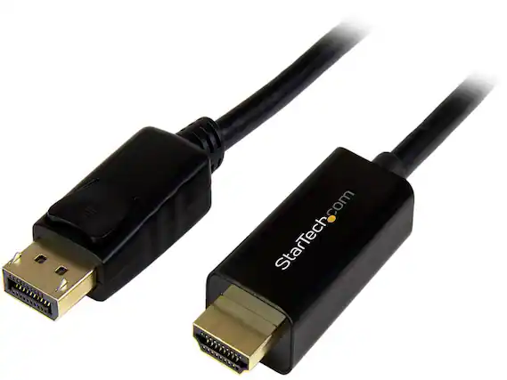 Front. StarTech.com - StarTech.com DP to HDMI Adapter Cable - 3m, 4K 30Hz, Ultra HD, M/M.