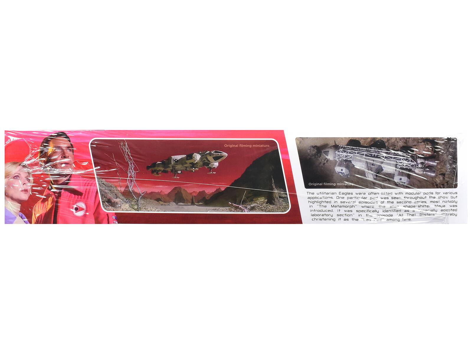 Original filming miniature.

The utilitarian Eagles were often fitted with modular pods for various applications. One particular pod was seen throughout the show but highlighted in several episodes of the second series, most notably in "The Metamorph" where the shape-shifter Maua was introduced. It was specifically identified as a booster section in an episode titled "AI That Sister" and was christened as the "LBO WON" among fans.