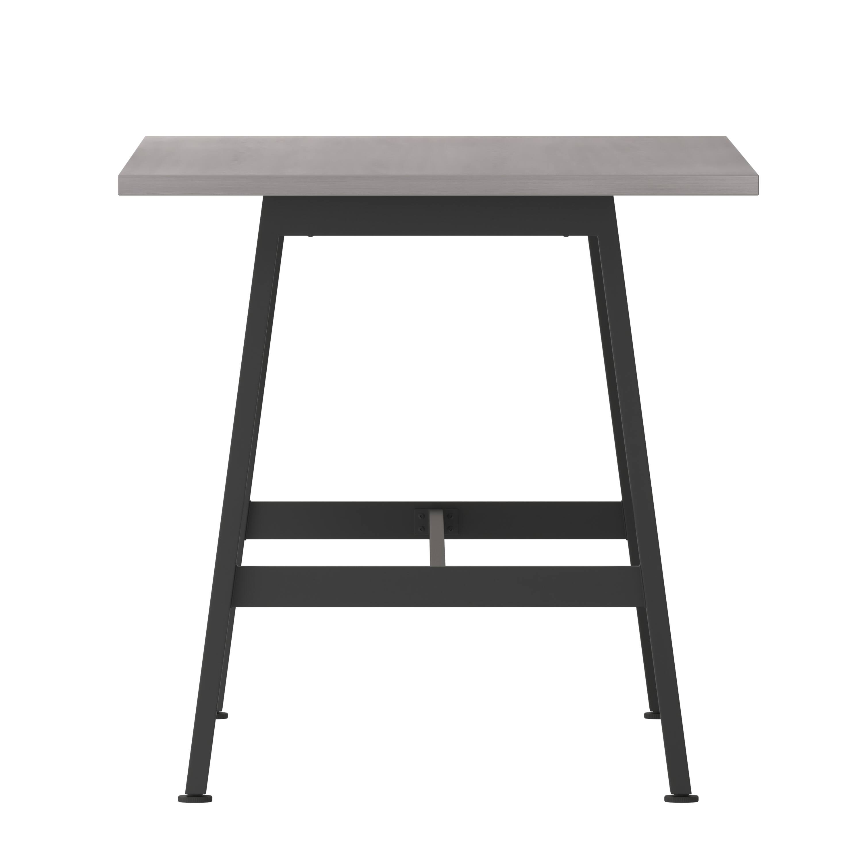 Alt View 5. Emma + Oliver - Remy 60x30 Dining or Gaming Table with Double Sided Laminate Table Top and Heavy Duty A-Frame Steel Base - Gray Oak.