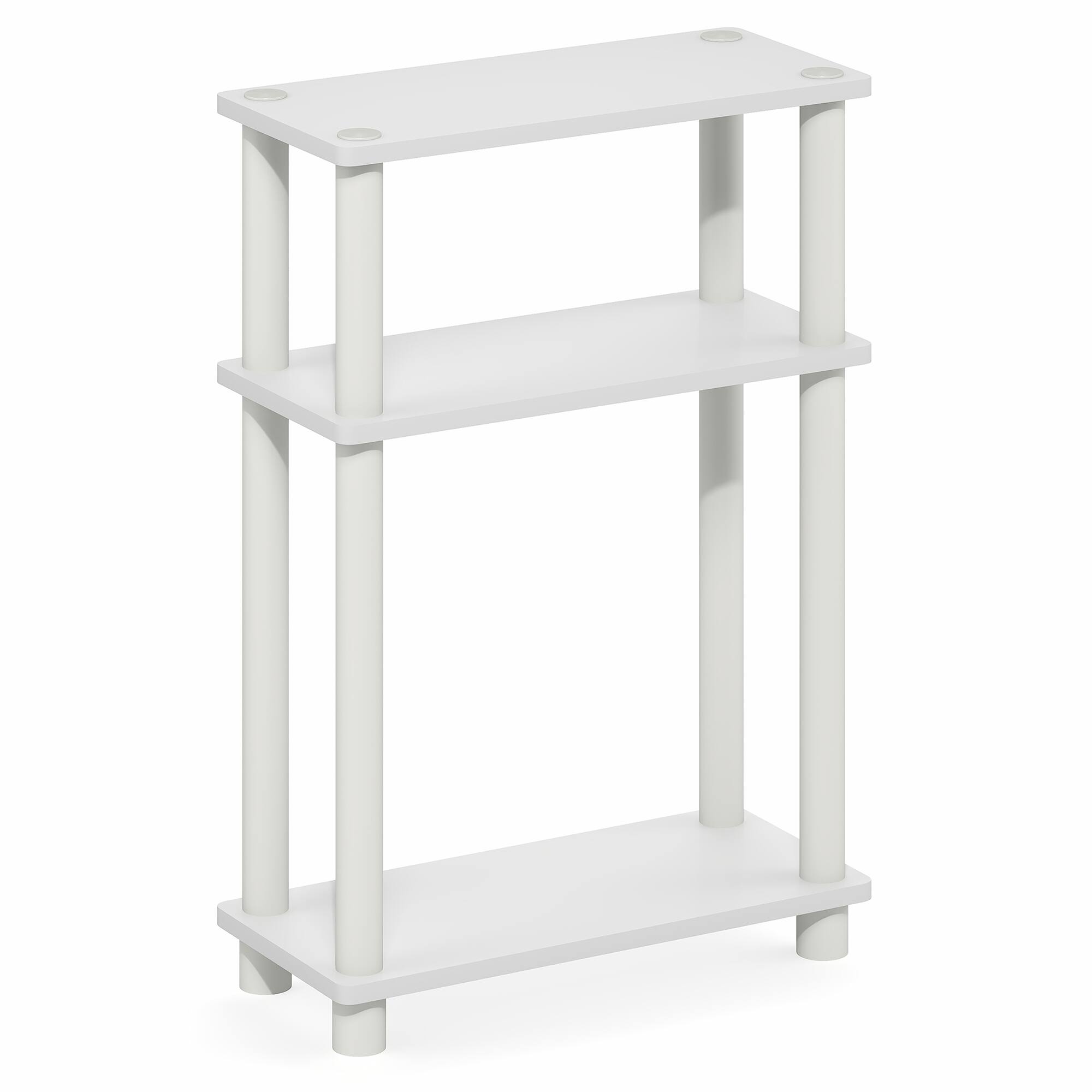 Alt View 5. Furinno - TURN-N-TUBE Toolless Assembly Narrow Side Table, Rectangular End Table, Slim Nightstand, Night Stand, Bedside Table - White/White.
