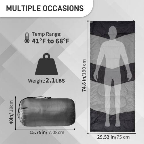 MULTIPLE OCCASIONS  
Temp Range: 41°F to 68°F  
Weight: 2.1 LBS  
40in/101.6cm  
15.75in/7.08cm  
74.8in/190cm  
29.52in/75cm