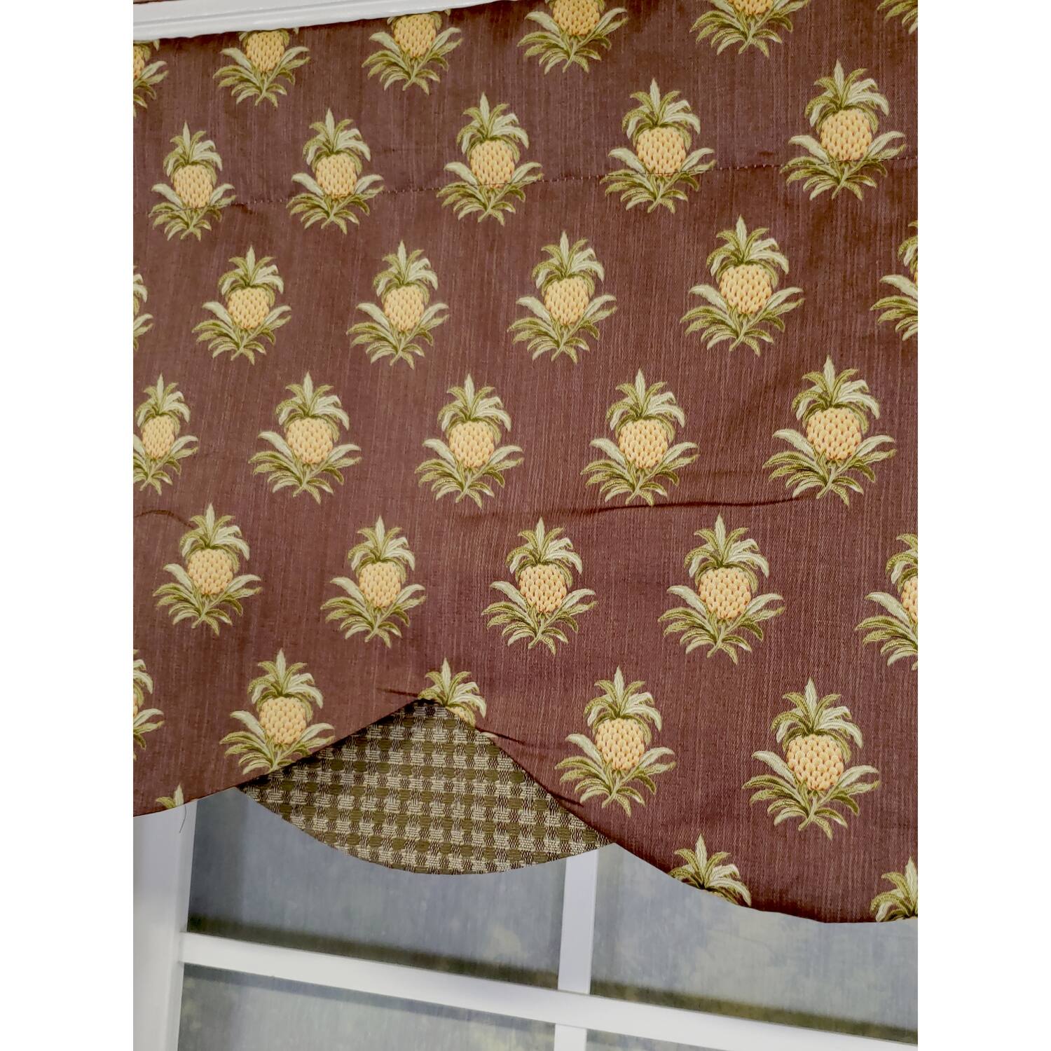 Left. RLF Home - RLF Home 3" Rod Pocket High Quality Fabric Cherry Vine D-Regal Valance for Windows 50" x 17" Rose - Rose.