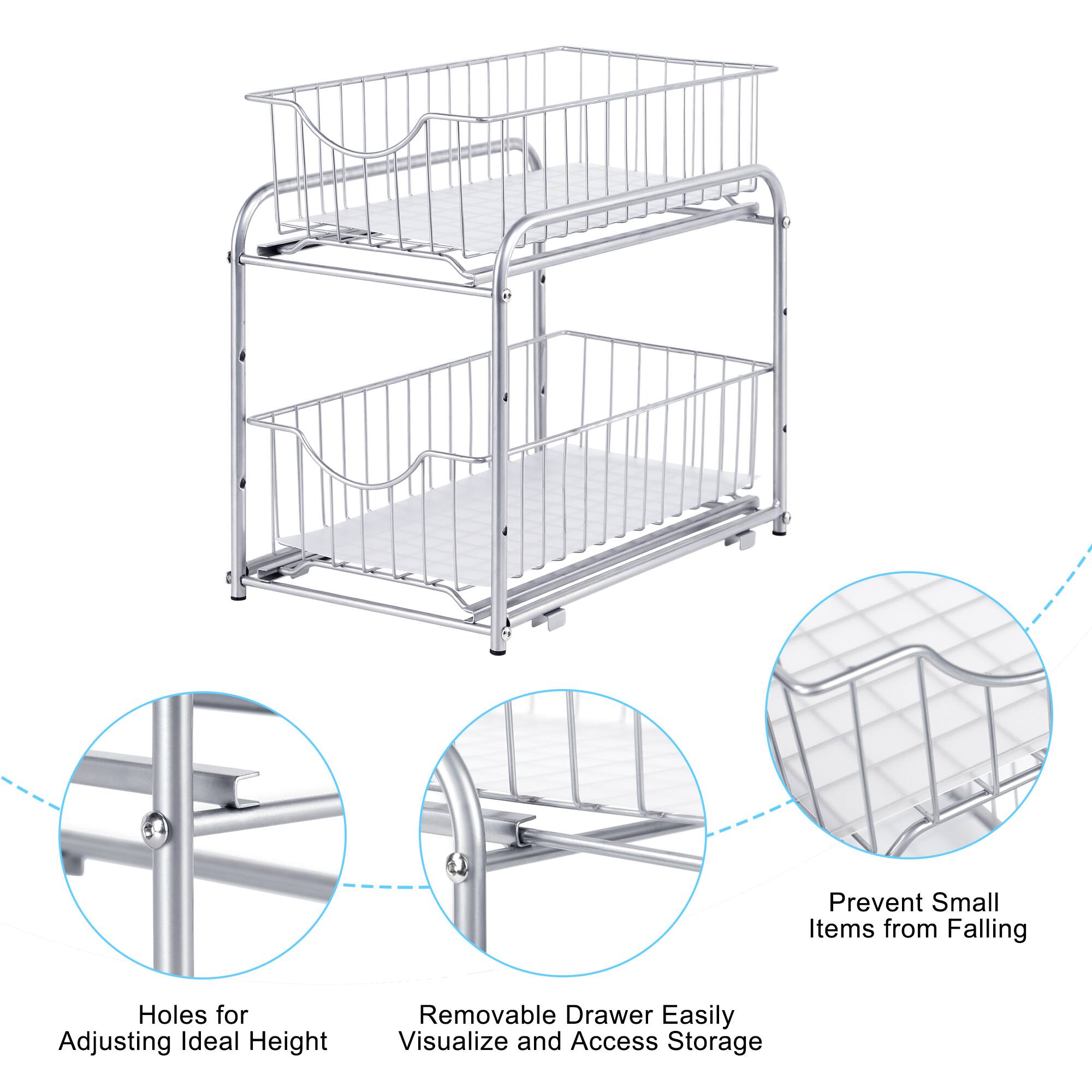 Prevent Small Items from Falling  
Holes for Adjusting Ideal Height  
Removable Drawer Easily Visualize and Access Storage