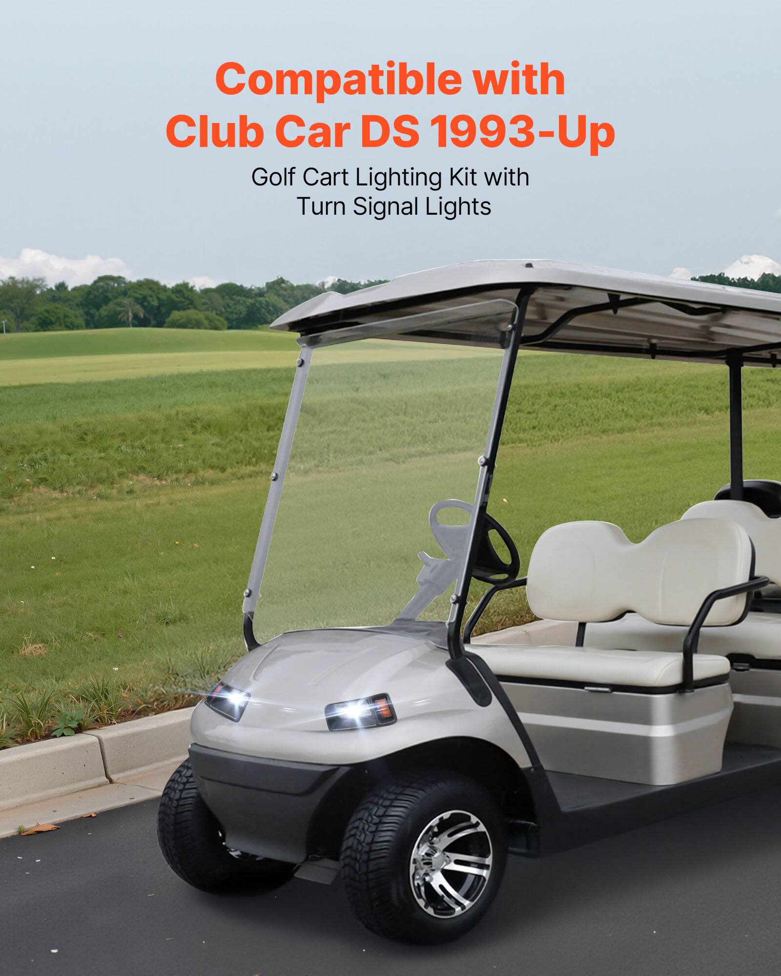 Compatible with  
Club Car DS 1993-Up  
Golf Cart Lighting Kit with Turn Signal Lights