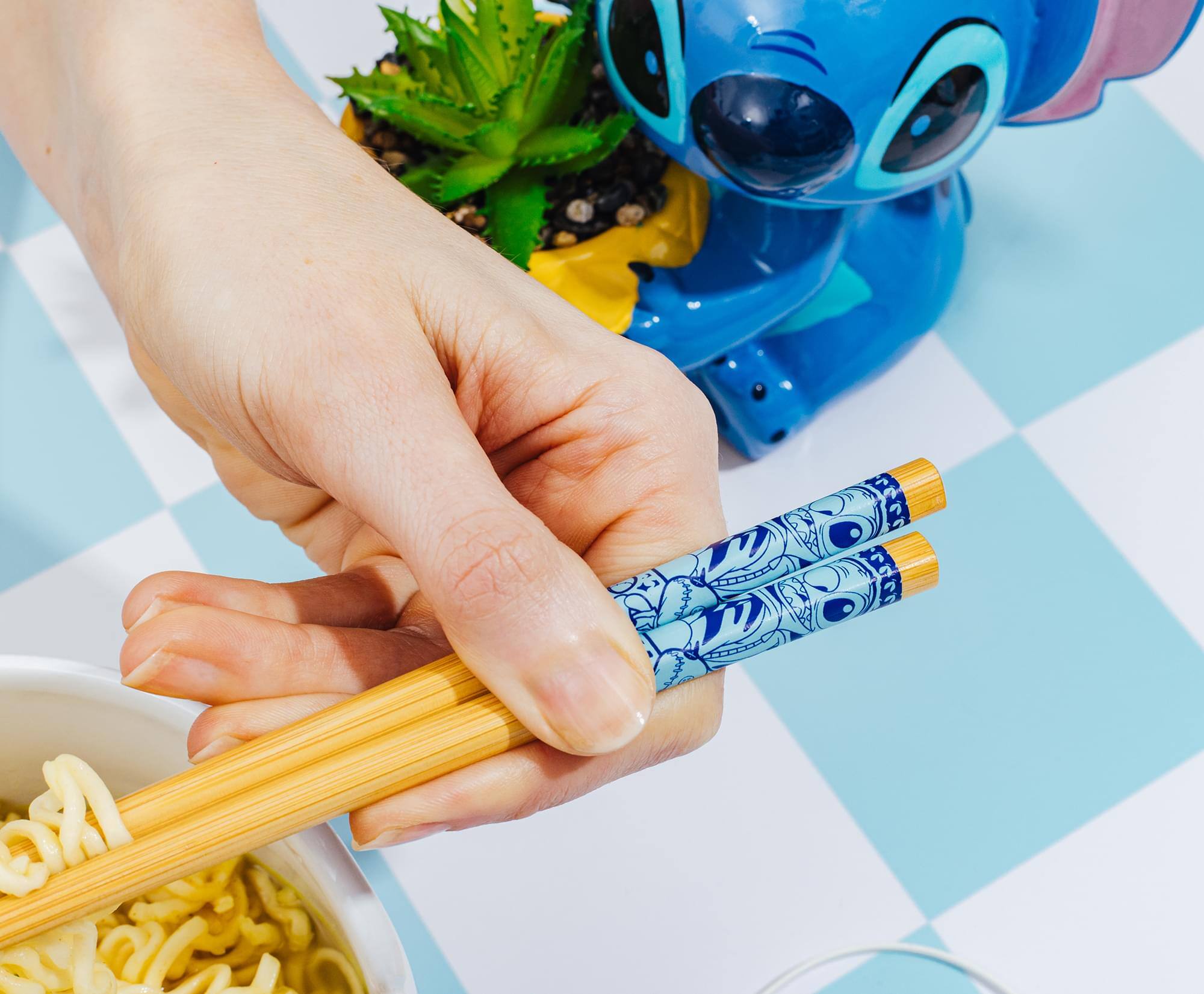 Alt View 5. Silver Buffalo - Disney Lilo & Stitch Costumes 20-Ounce Ceramic Ramen Bowl With Chopsticks - White.