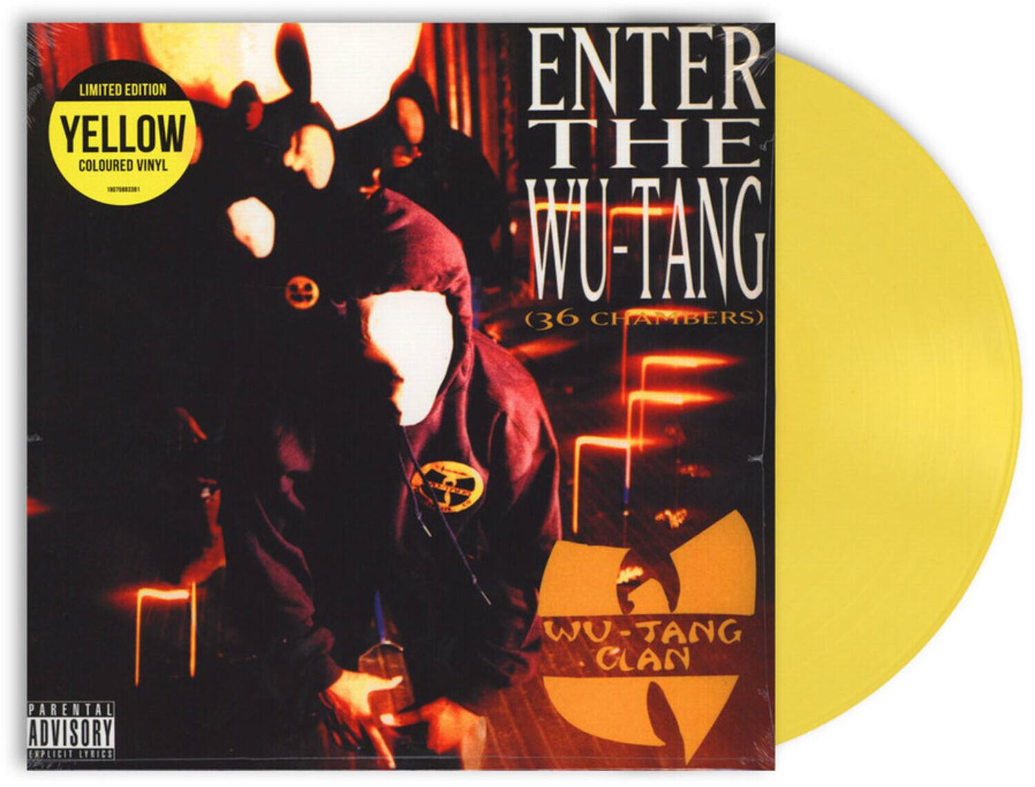 LIMITED EDITION YELLOW COLOURED VINYL  
ENTER THE WU-TANG (36 CHAMBERS)  
WU-TANG CLAN  
PARENTAL ADVISORY EXPLICIT LYRICS