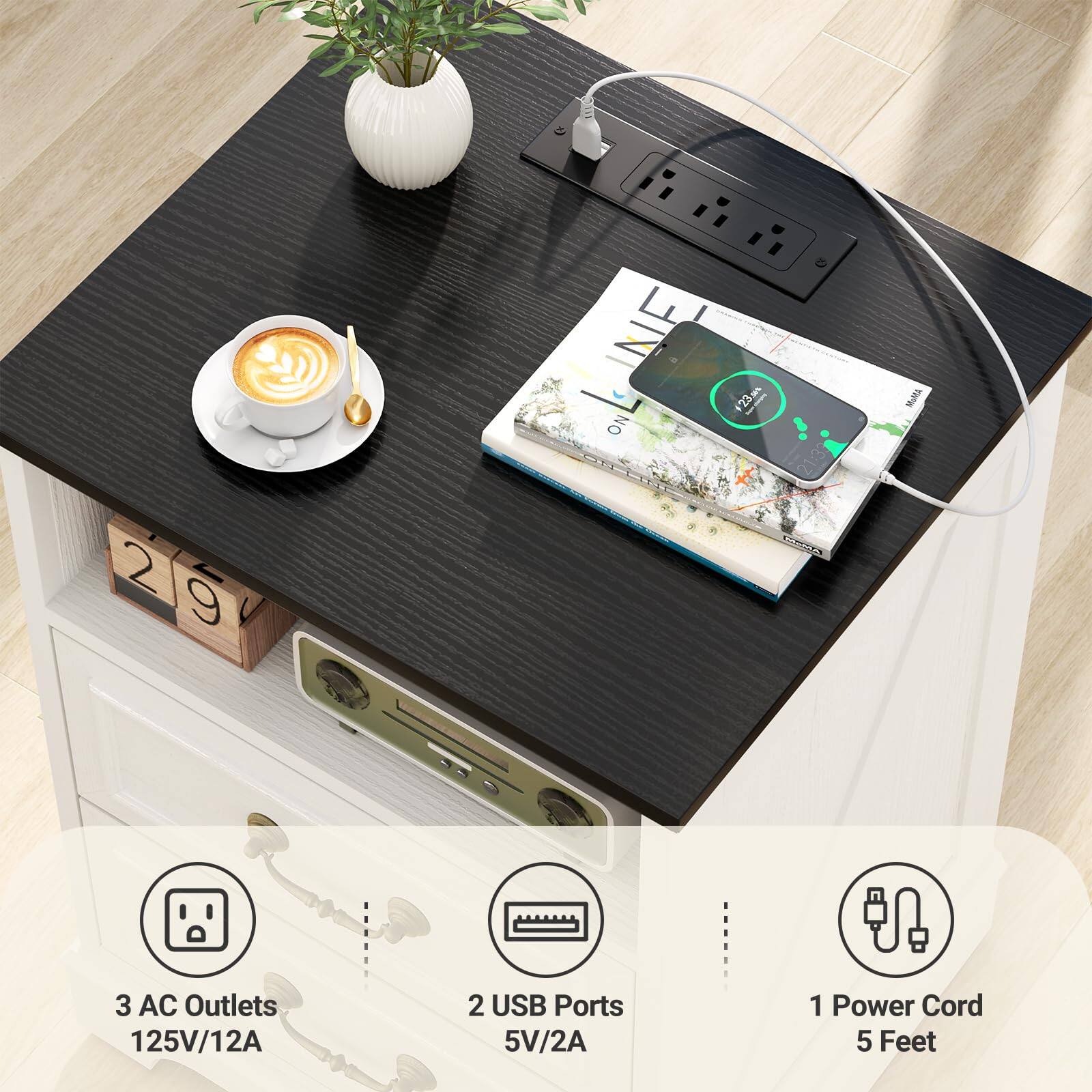 NF L 125m ON MuMA 2194 2 9 V EJD 3 AC Outlets 125V/12A 2 USB Ports 5V/2A 1 Power Cord 5 Feet