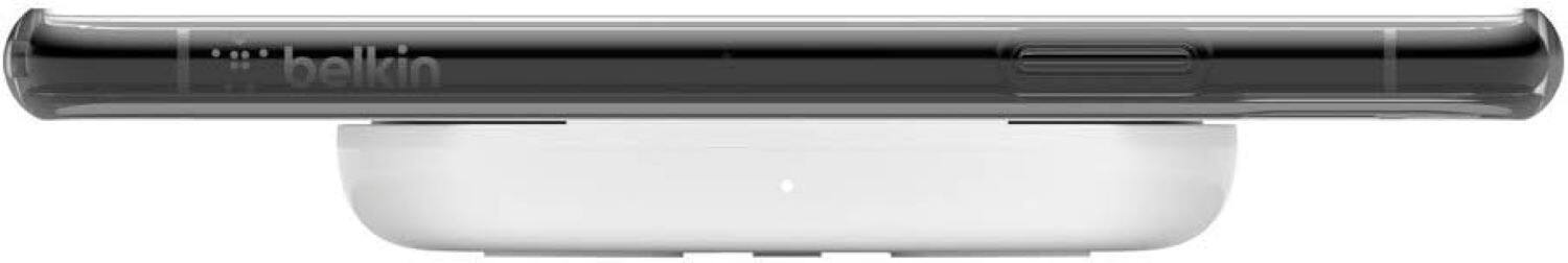 Alt View 5. Belkin - Wireless Charging Pad 10W - BOOST↑CHARGE  Qi Charger for Apple iPhone, AirPods, Power Supply and Cable Included - White.