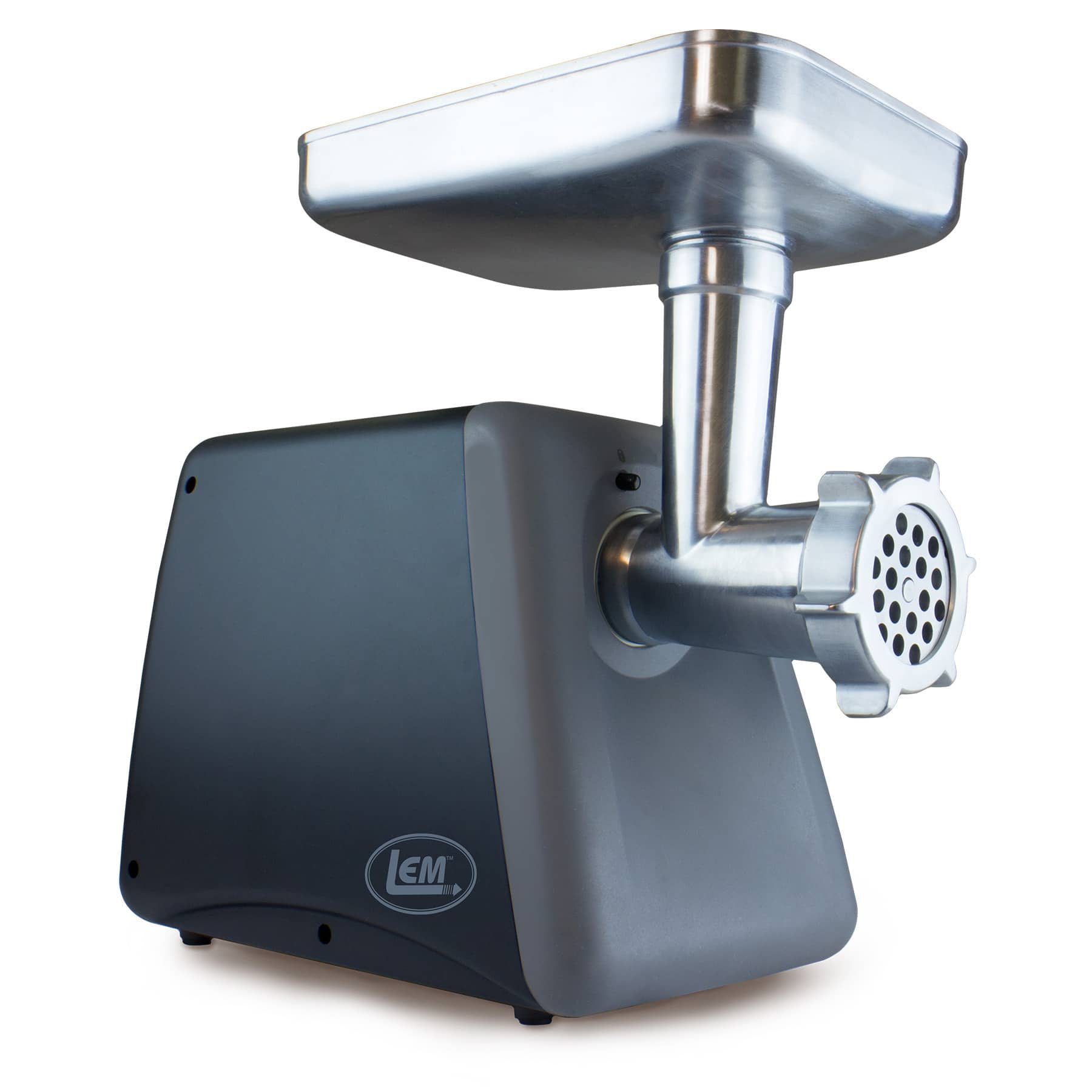 Front. LEM Product - #8 575-Watt Countertop Meat Grinder - Aluminum.