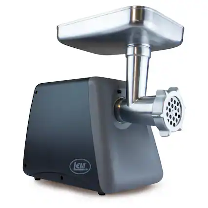 Front. LEM Product - #8 575-Watt Countertop Meat Grinder - Aluminum.