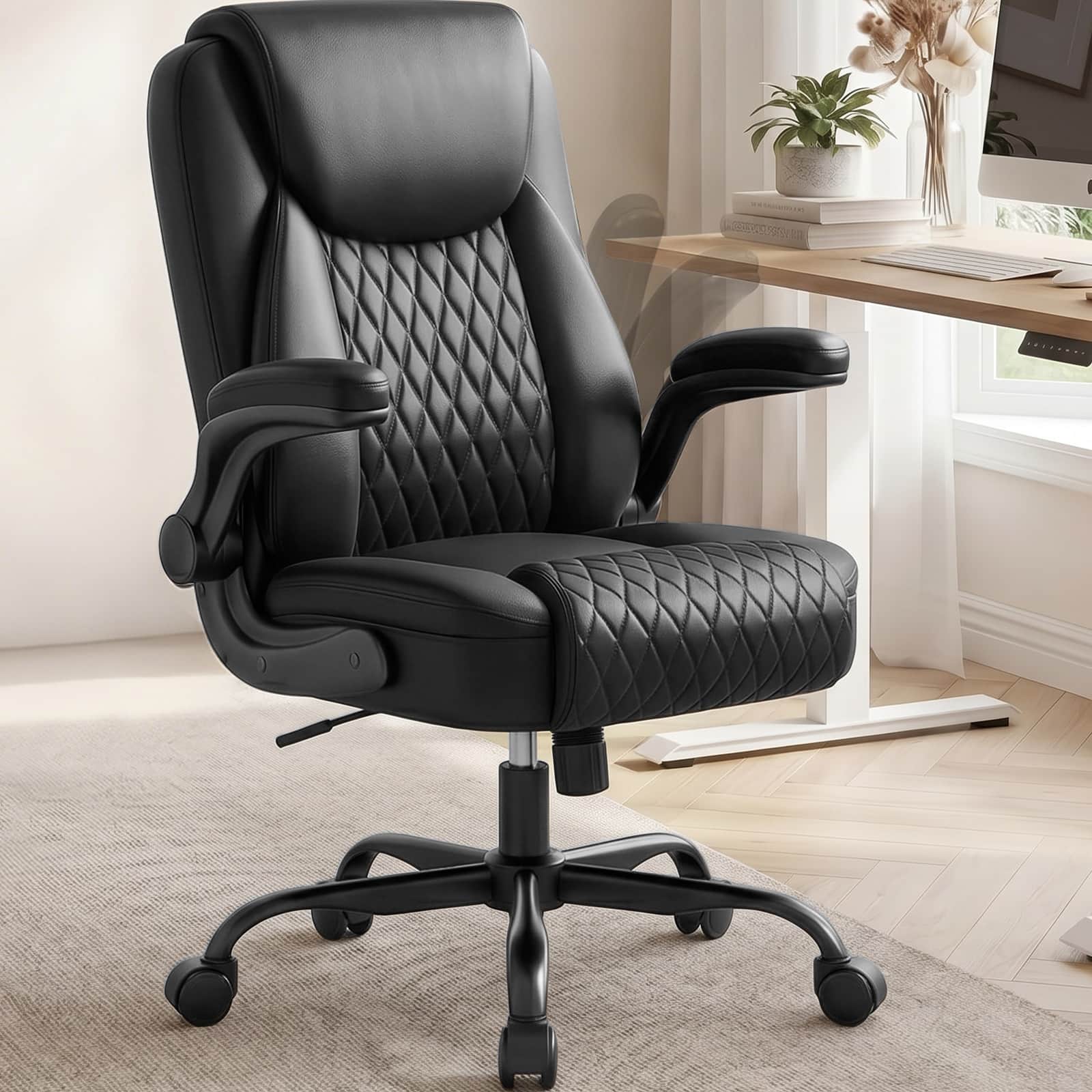 AWPLAY - Ergonomic Office Chair Executive Computer Desk Chair for Home Office - Black